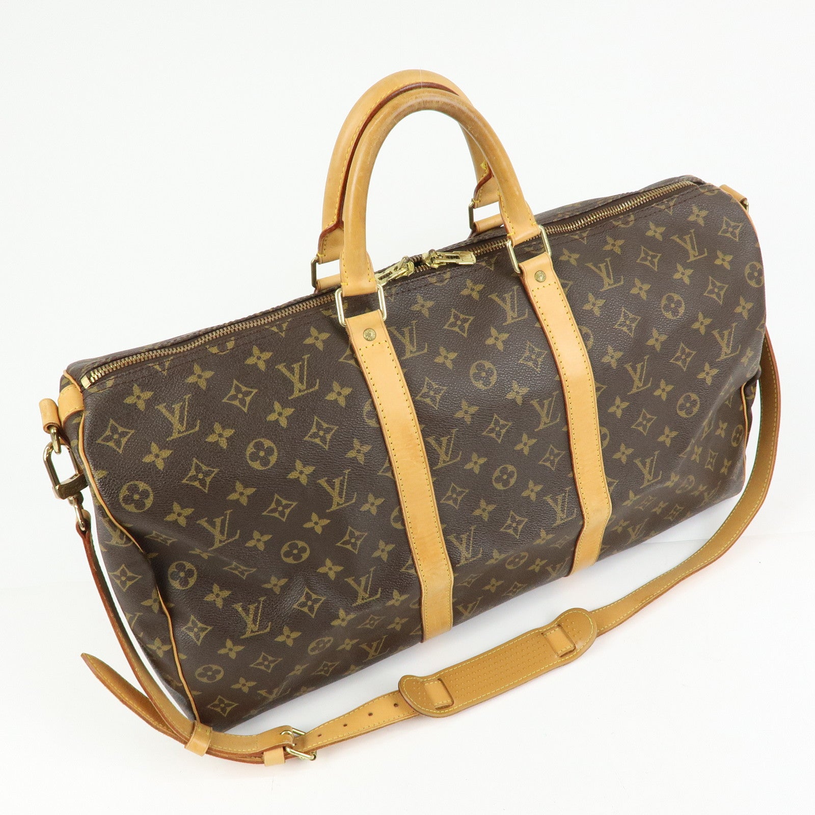 Louis Vuitton Monogram Keep All Bandouliere 50 Boston Bag M41416