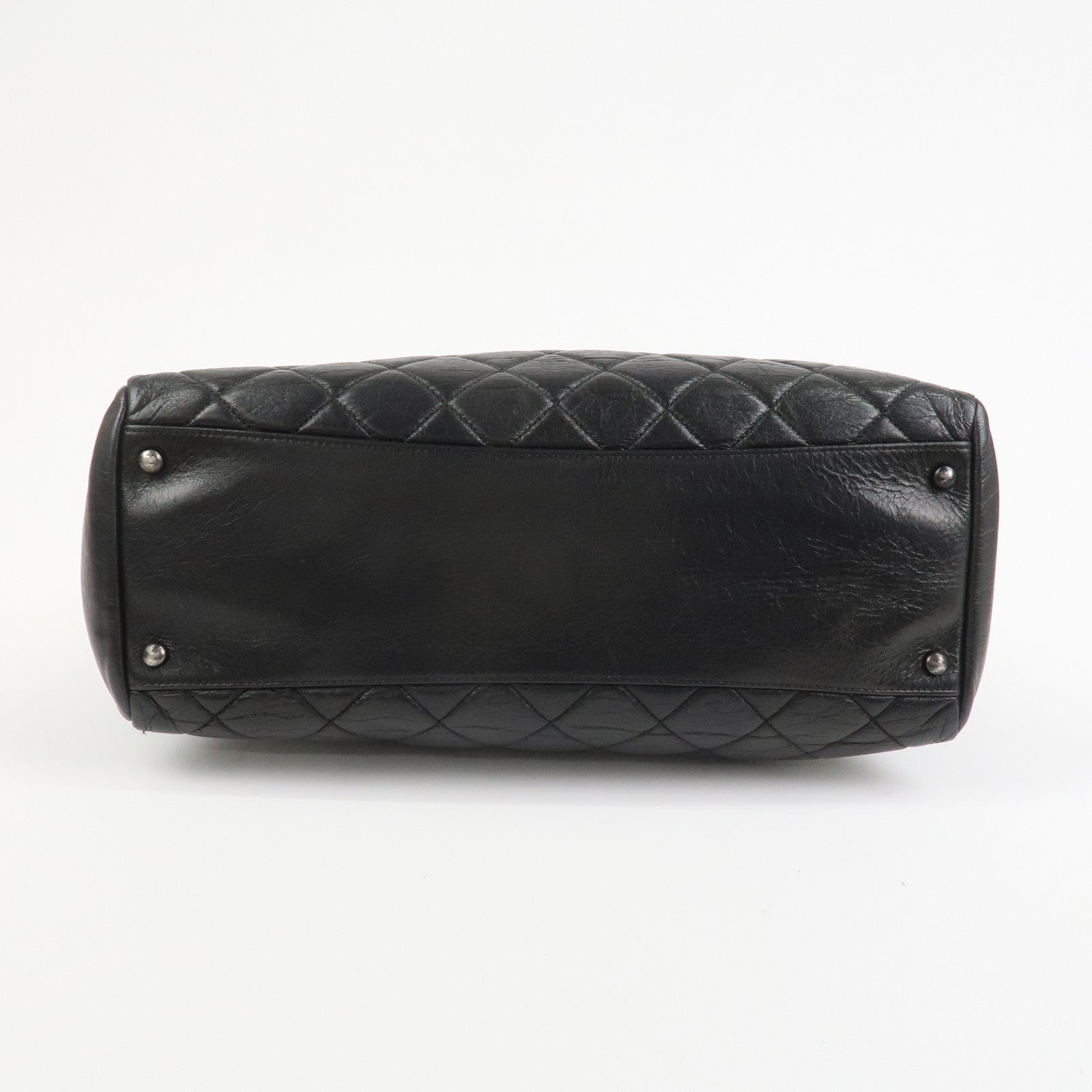 CHANEL Matelasse Calf Leather Chain Tote Bag Black