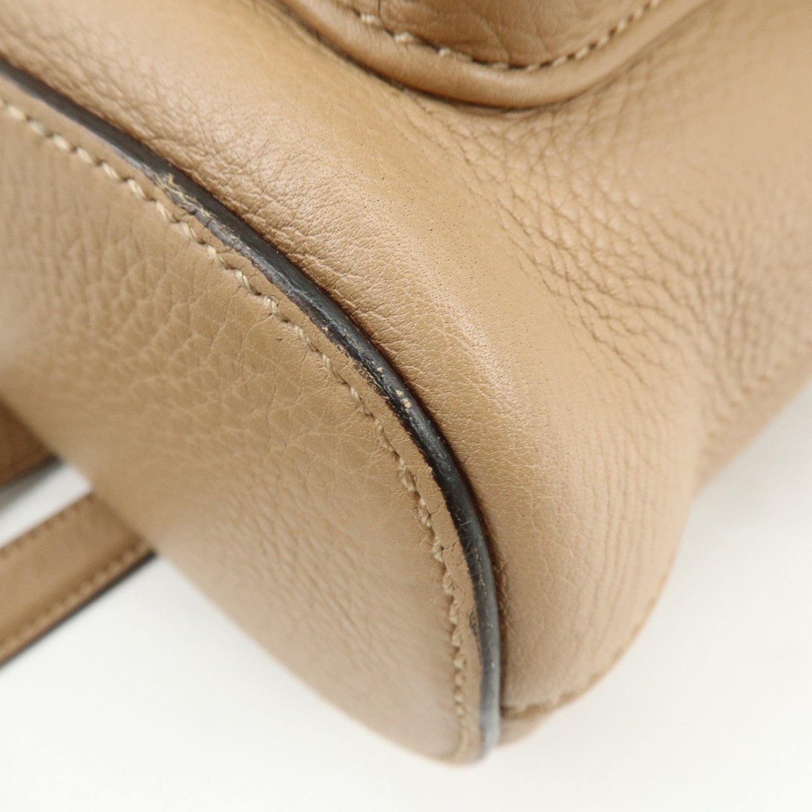 GUCCI Bamboo Leather Tassel Backpack Rucksack Pink Beige 370833