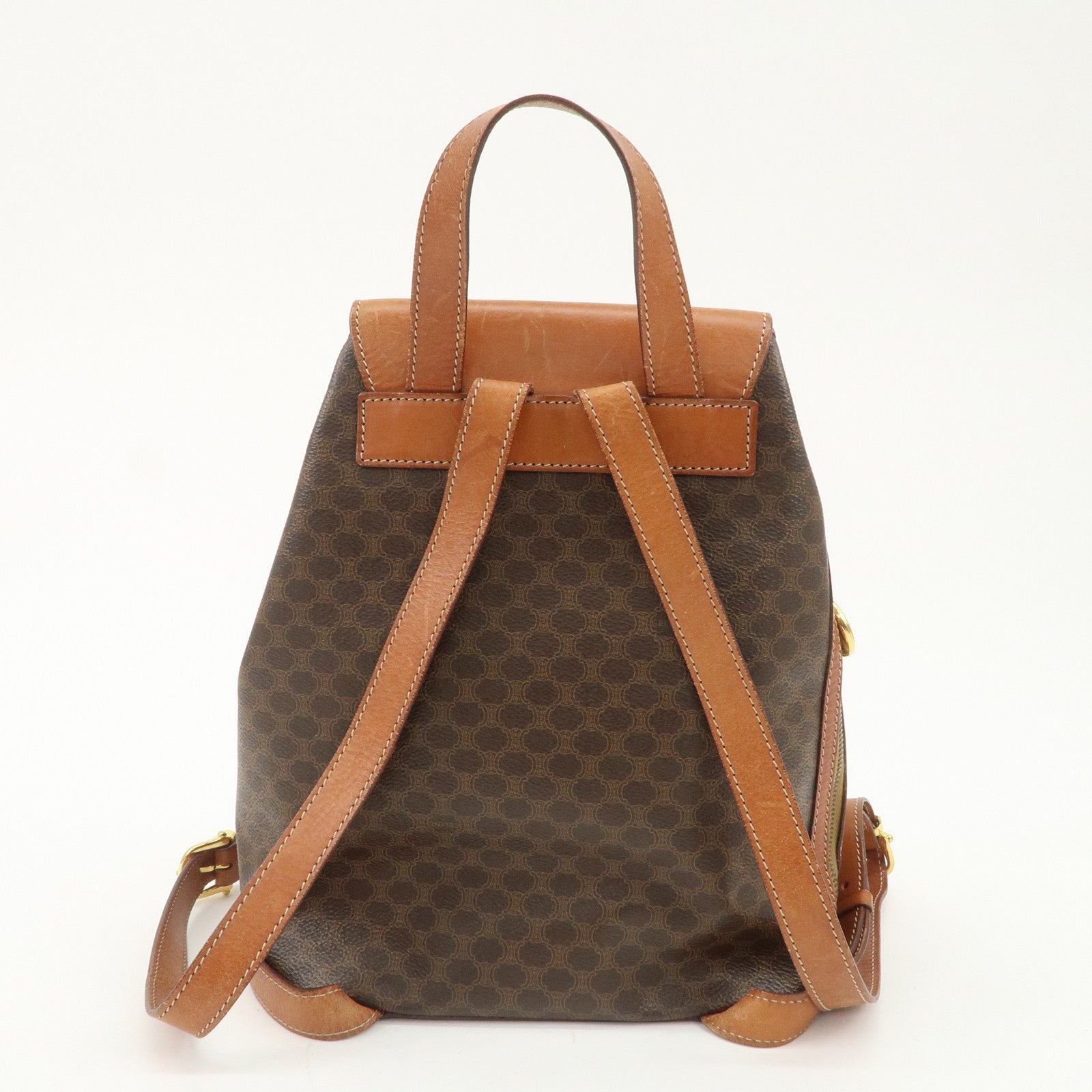 CELINE Macadam PVC Leather Backpack Rucksack Brown