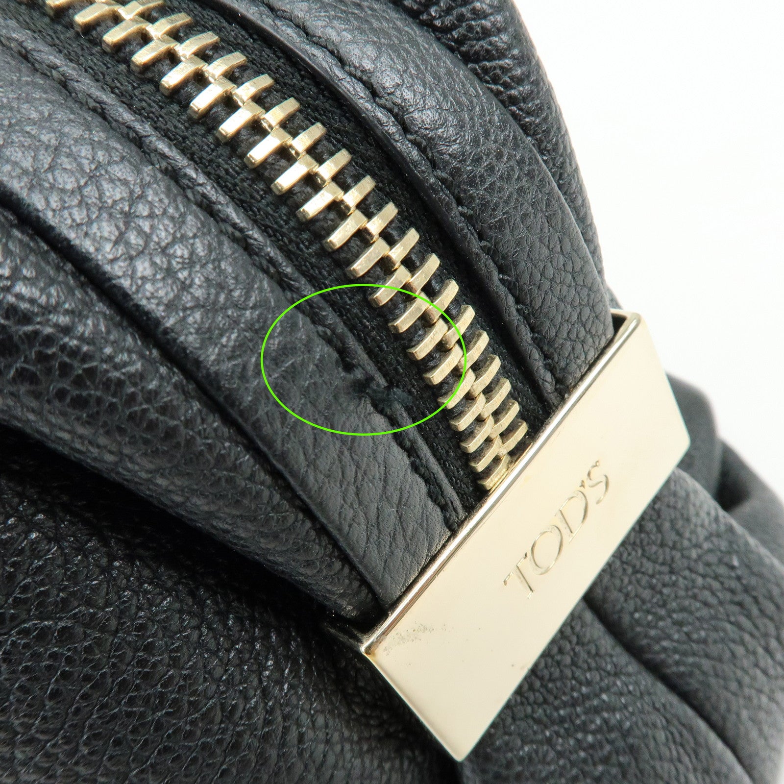 TOD'S Leather 2Way Bag Boston Bag Shoulder Bag Black