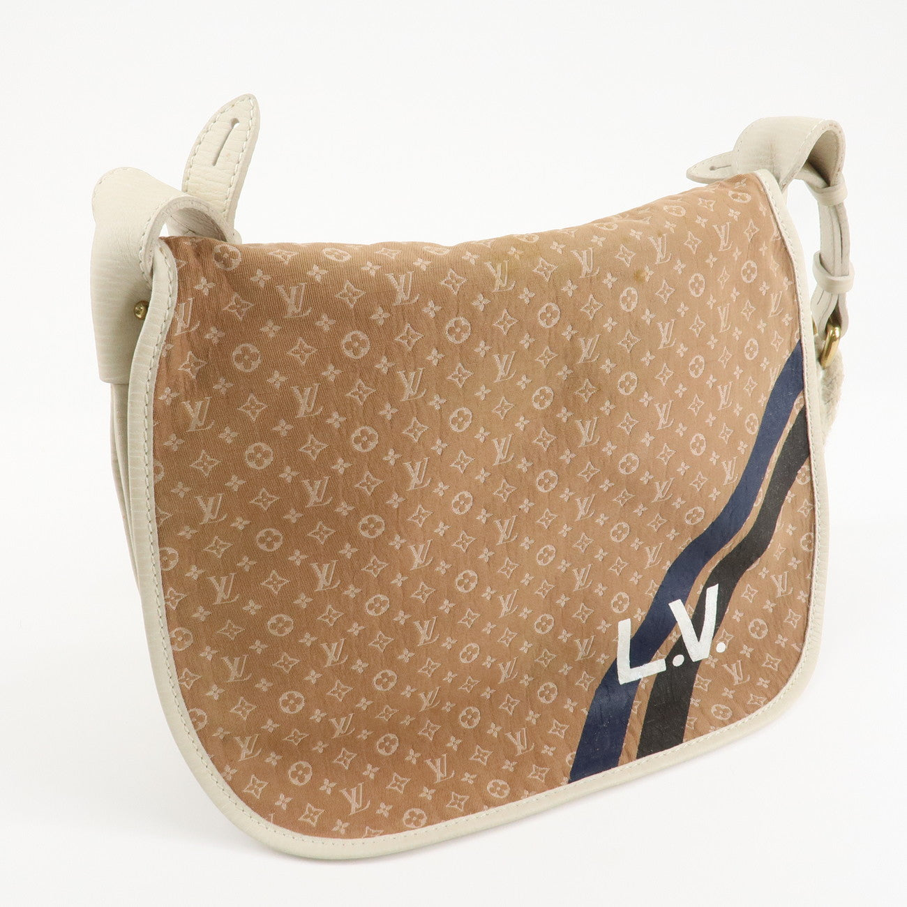 Louis Vuitton Monogram Mini Initial Aman Camel White M40020 Used