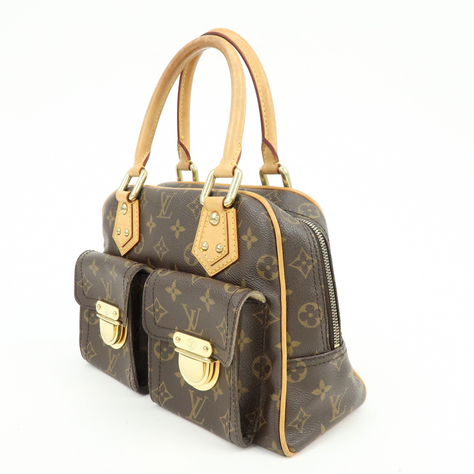Louis Vuitton Monogram Manhattan PM Hand Bag Brown M40026