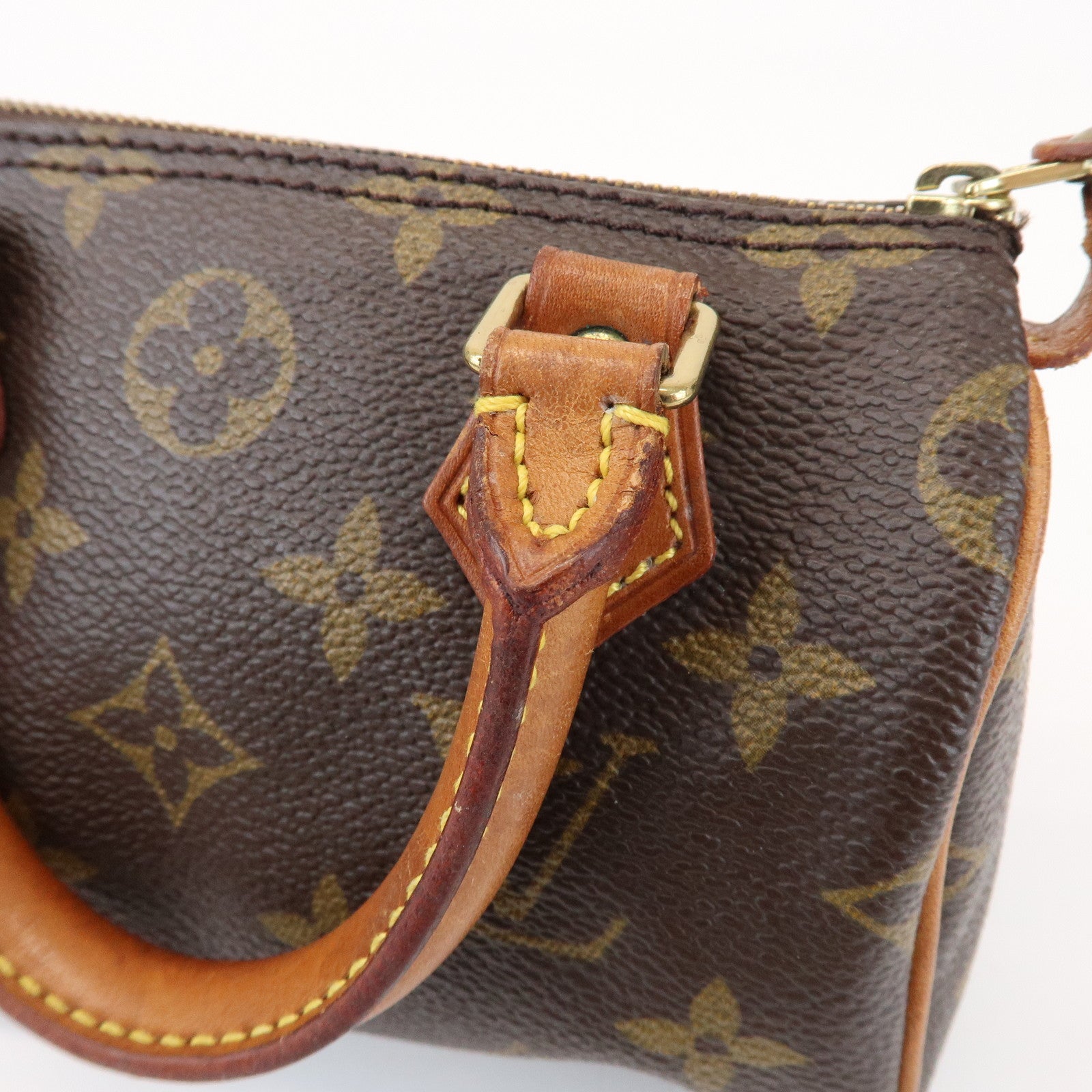 Louis Vuitton Monogram Mini Speedy Hand Bag Boston Bag Brown M41534