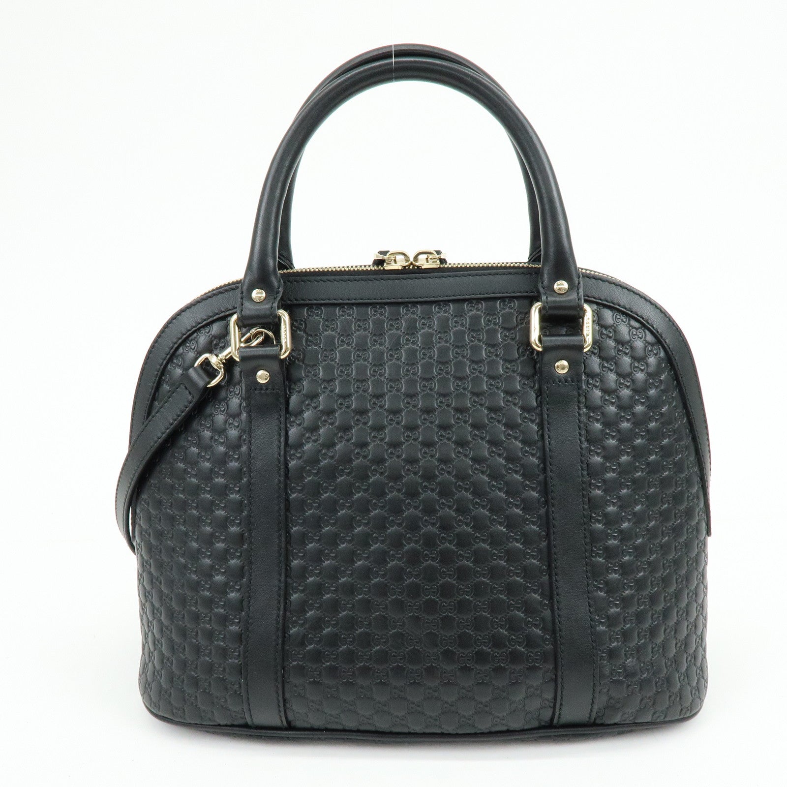 GUCCI Micro Guccissima Leather 2WAY Hand Shoulder Bag Black 449663