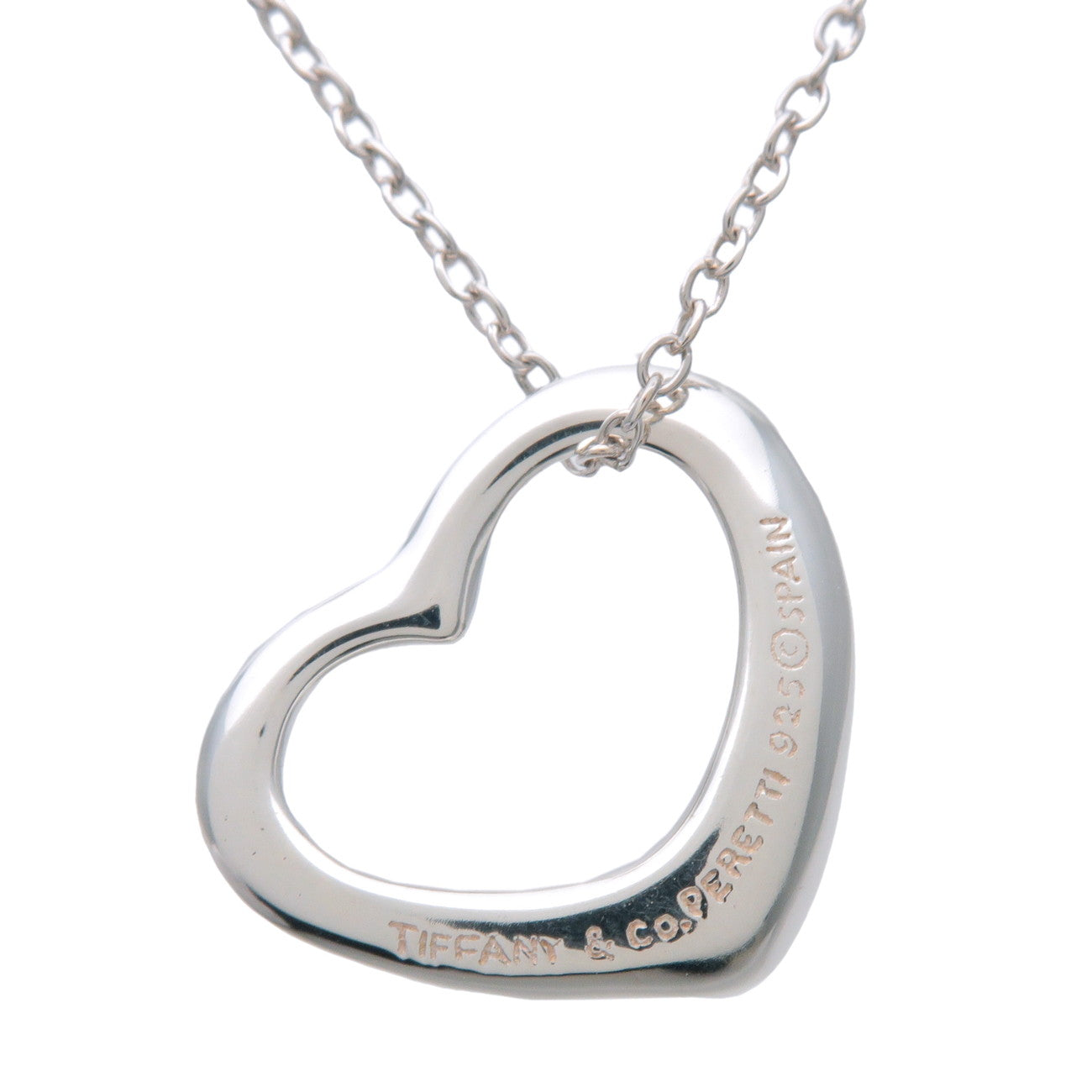 Tiffany & Co Open Heart Necklace 16MM SV925 Silver