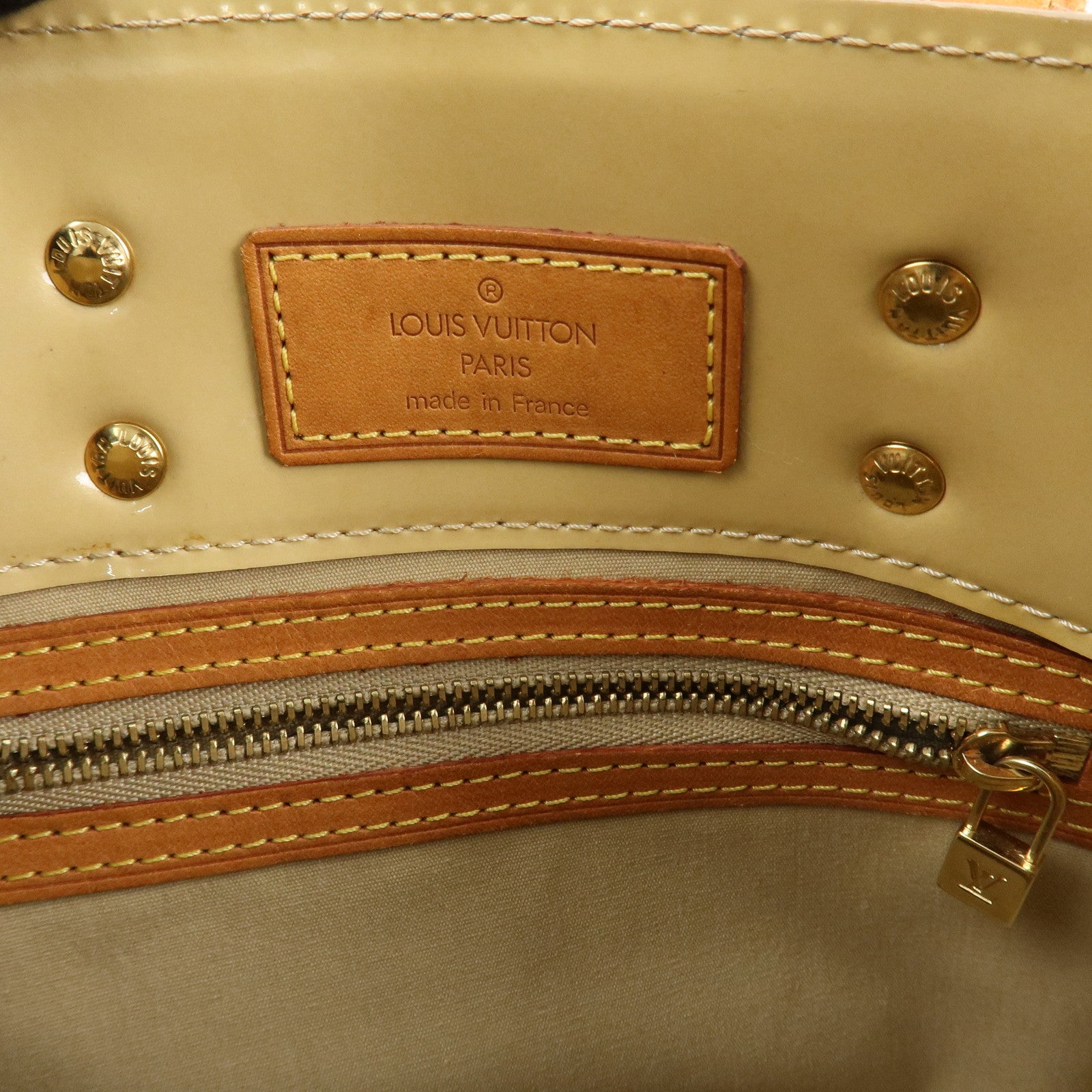 Louis Vuitton Monogram Vernis Lead PM Hand Bag Noisette M91334