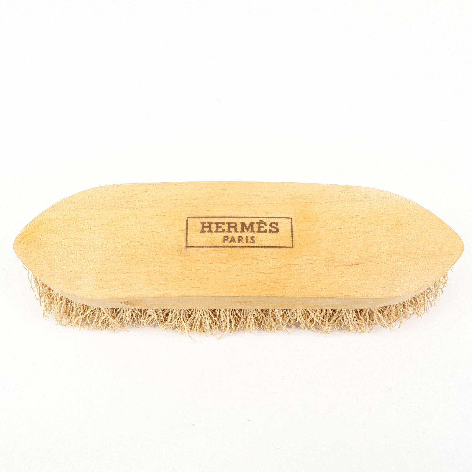 HERMES Logo Wood Horse Brush Grooming Brush Natural