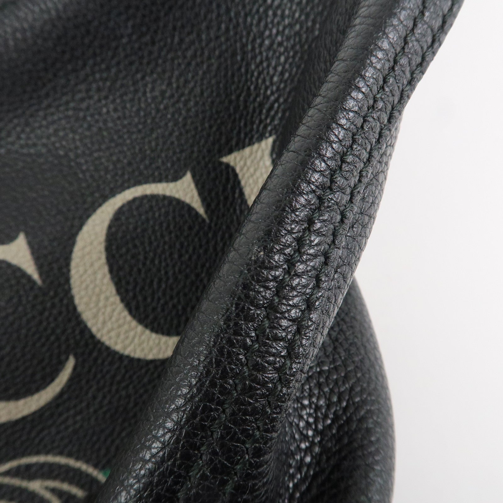 GUCCI Logo Print Leather Portfolio Clutch Bag Black 500984 Used