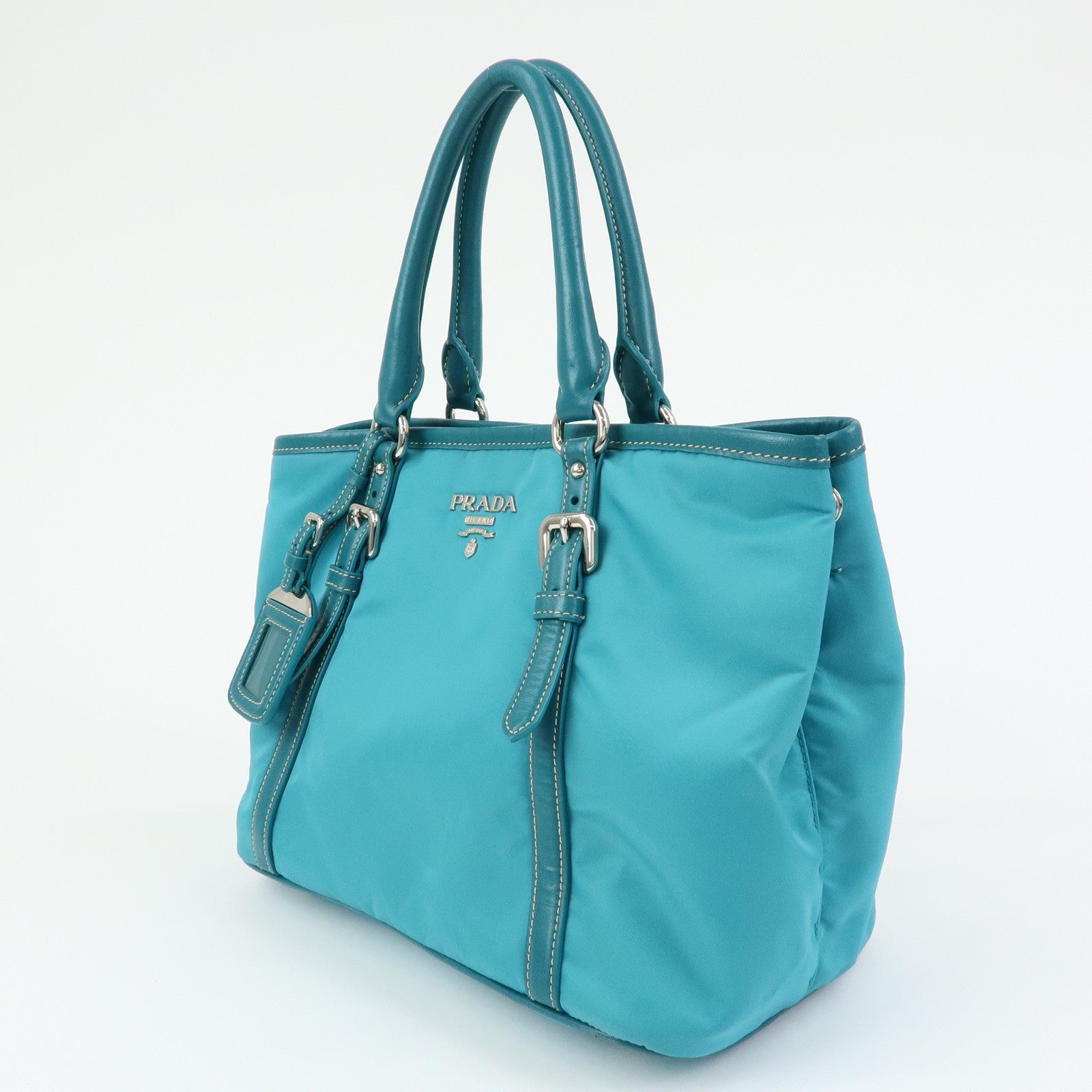 PRADA Nylon Leather 2Way Tote Hand Shoulder Bag Green BN1841