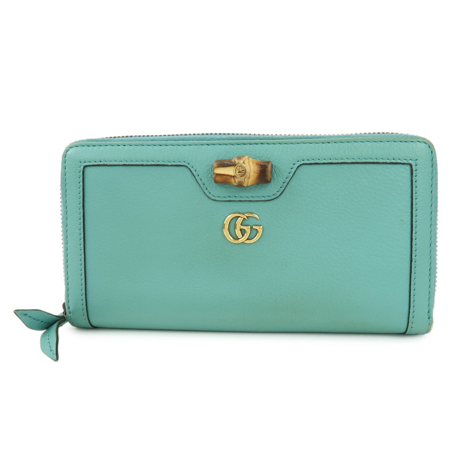GUCCI Bamboo GG Marmont Leather Round Zippy Long Wallet 658634