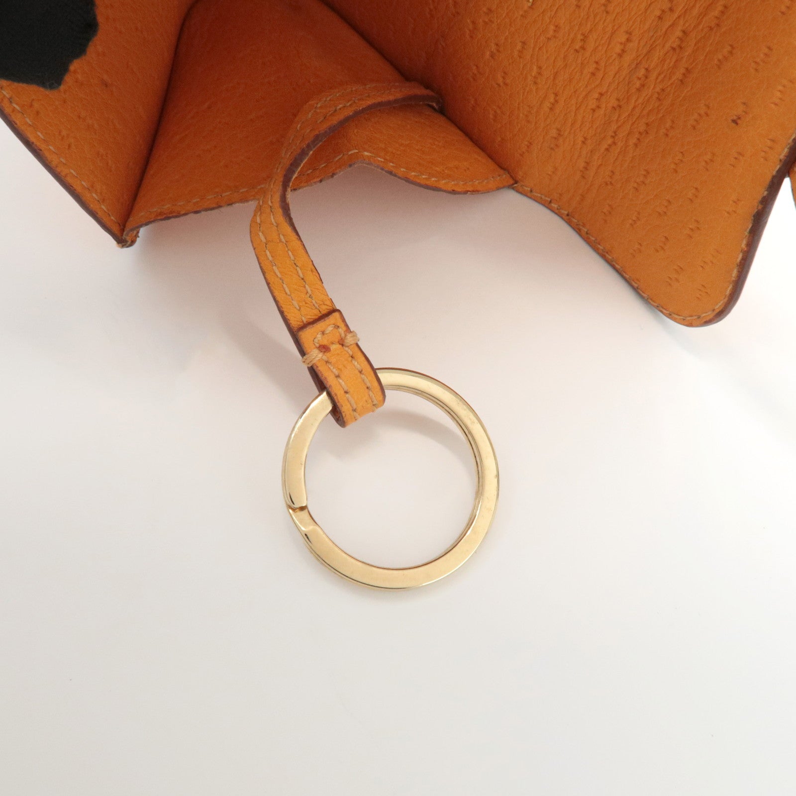 Ferragamo Gancini Leather Coin Case Coin Purse Key Case Orange