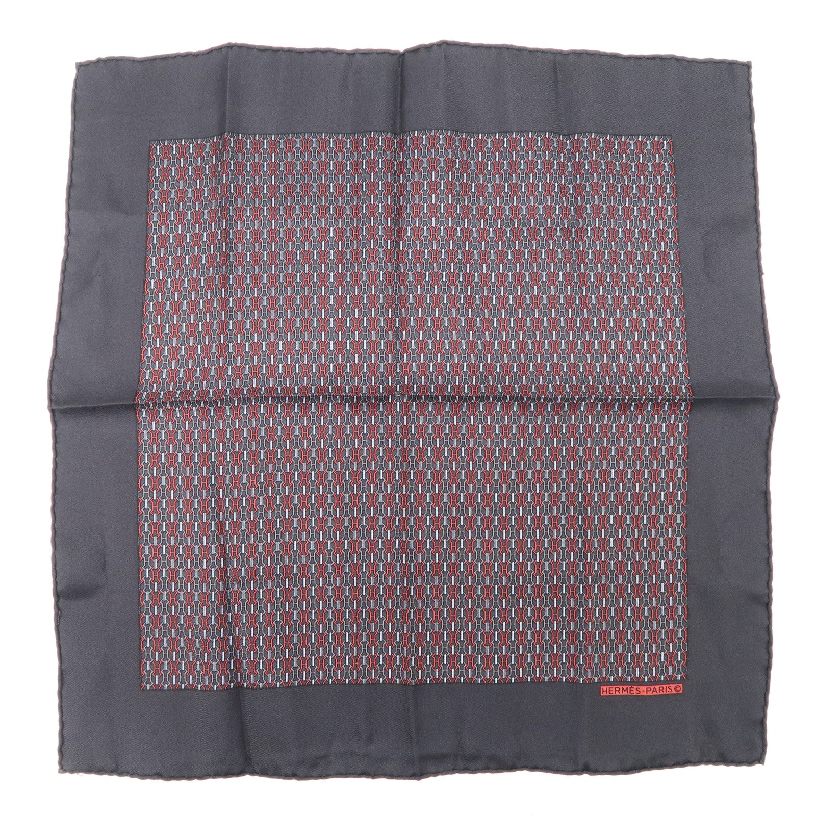 HERMES Carre 40 Silk 100% Scarf Petit Carre Mini Scarf Black