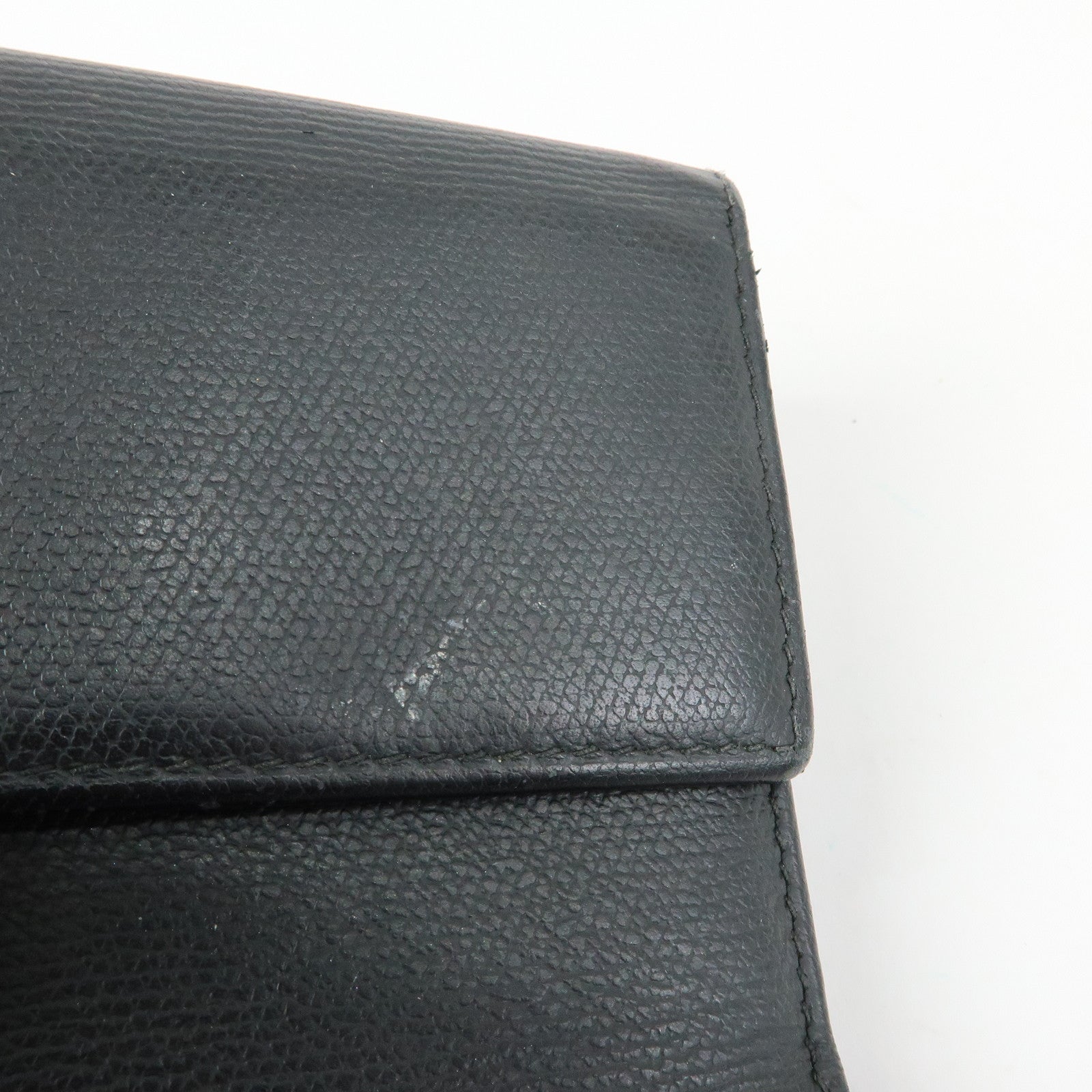 CHANEL COCO Button Calf Leather Compact Wallet Black