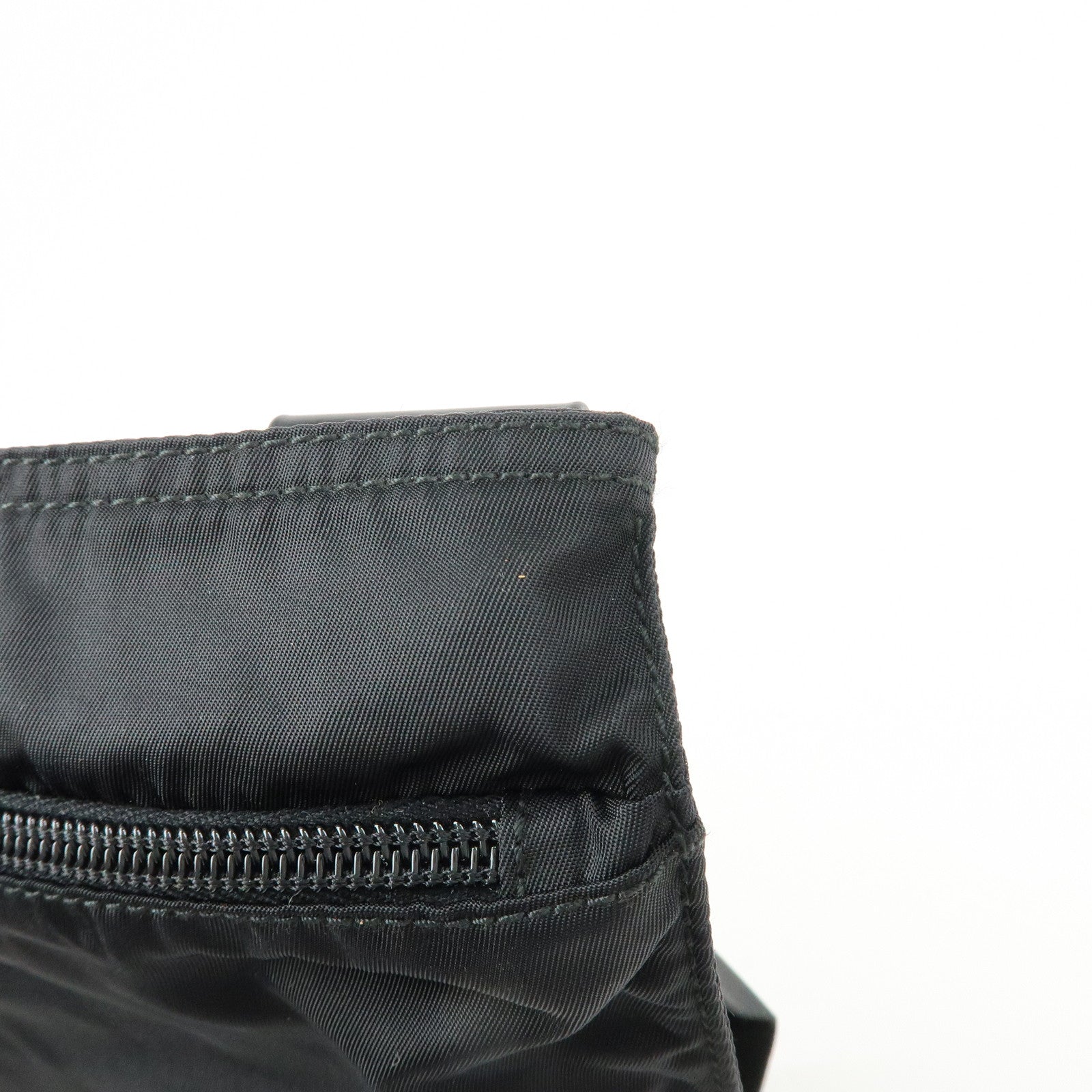 PRADA Triangle Logo Nylon Leather Shoulder Bag Crossbody Bag 2VH118