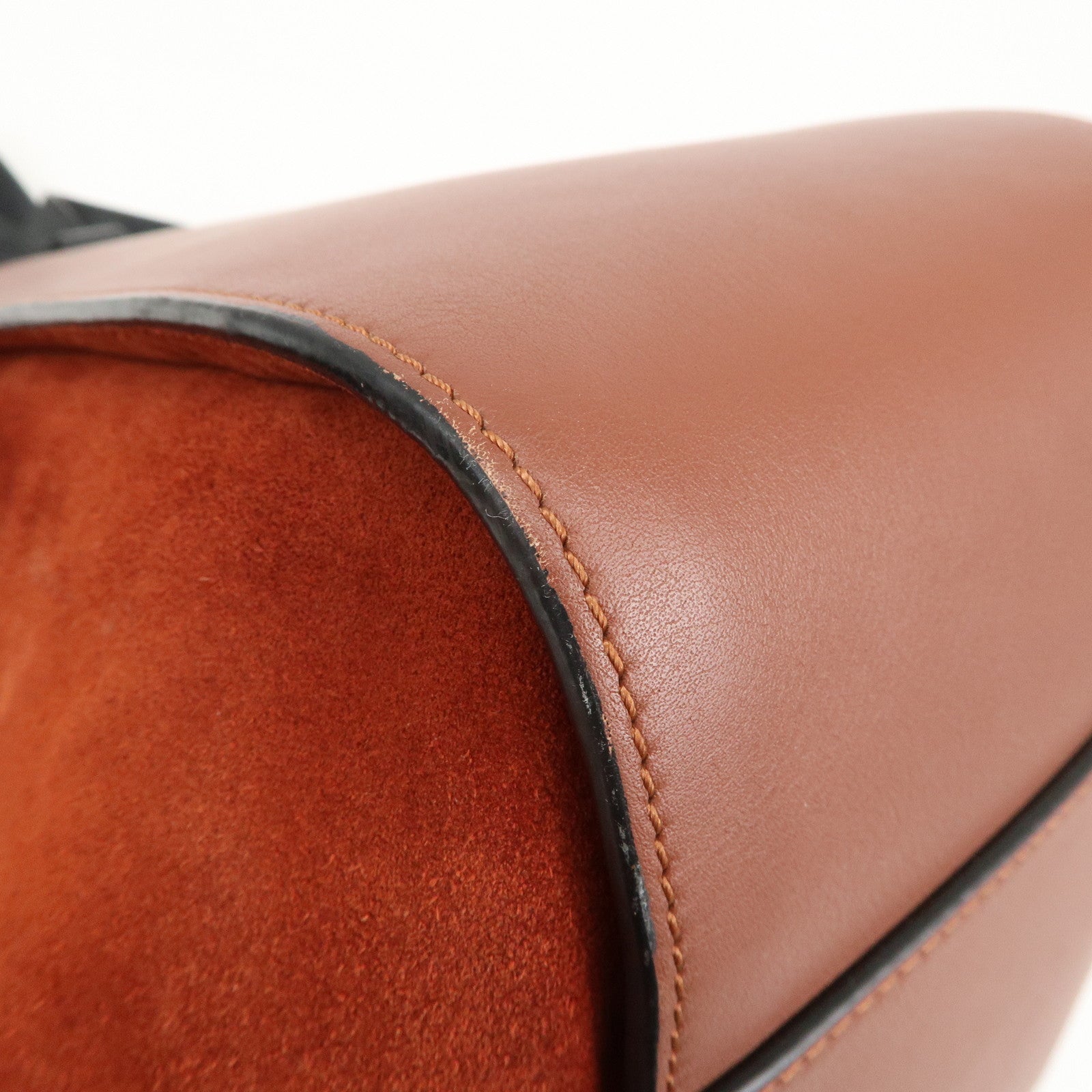 LOEWE Anagram Leather Suede Hammock Large 2Way Shoulder Bag Brown