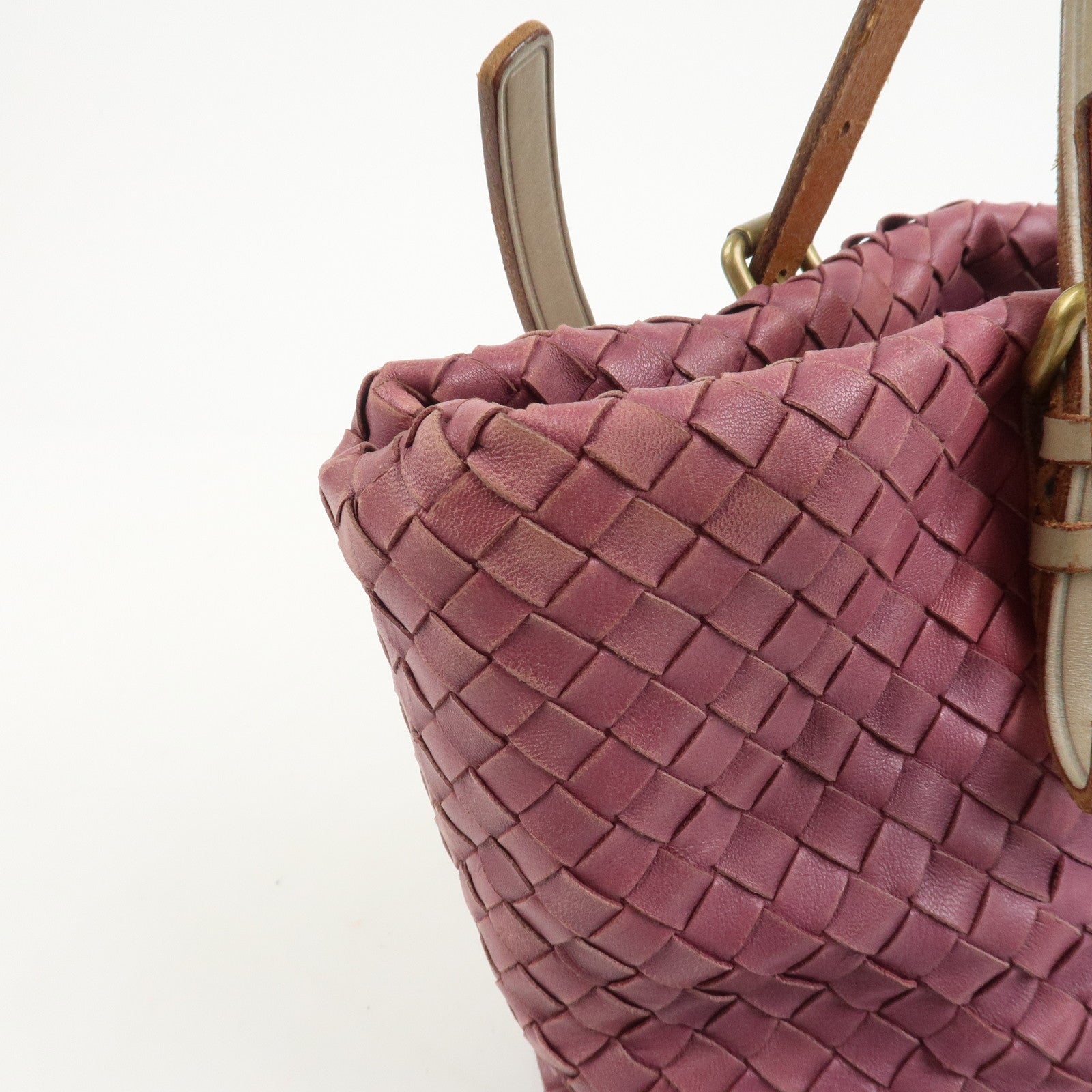 BOTTEGA VENETA Intrecciato Leather Tote Bag Hand Bag Purple