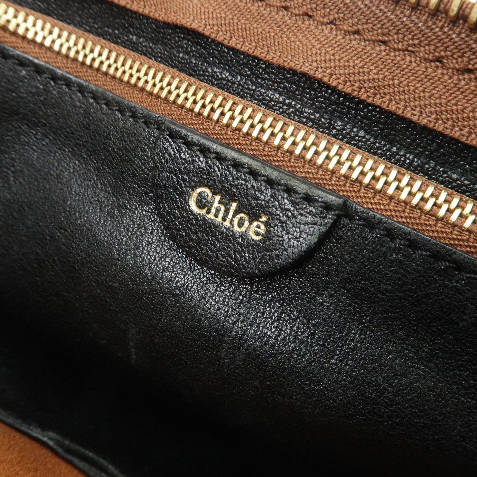 Chloe Marcie Leather 2WAY Bag Shoulder Bag Hand Bag Brown