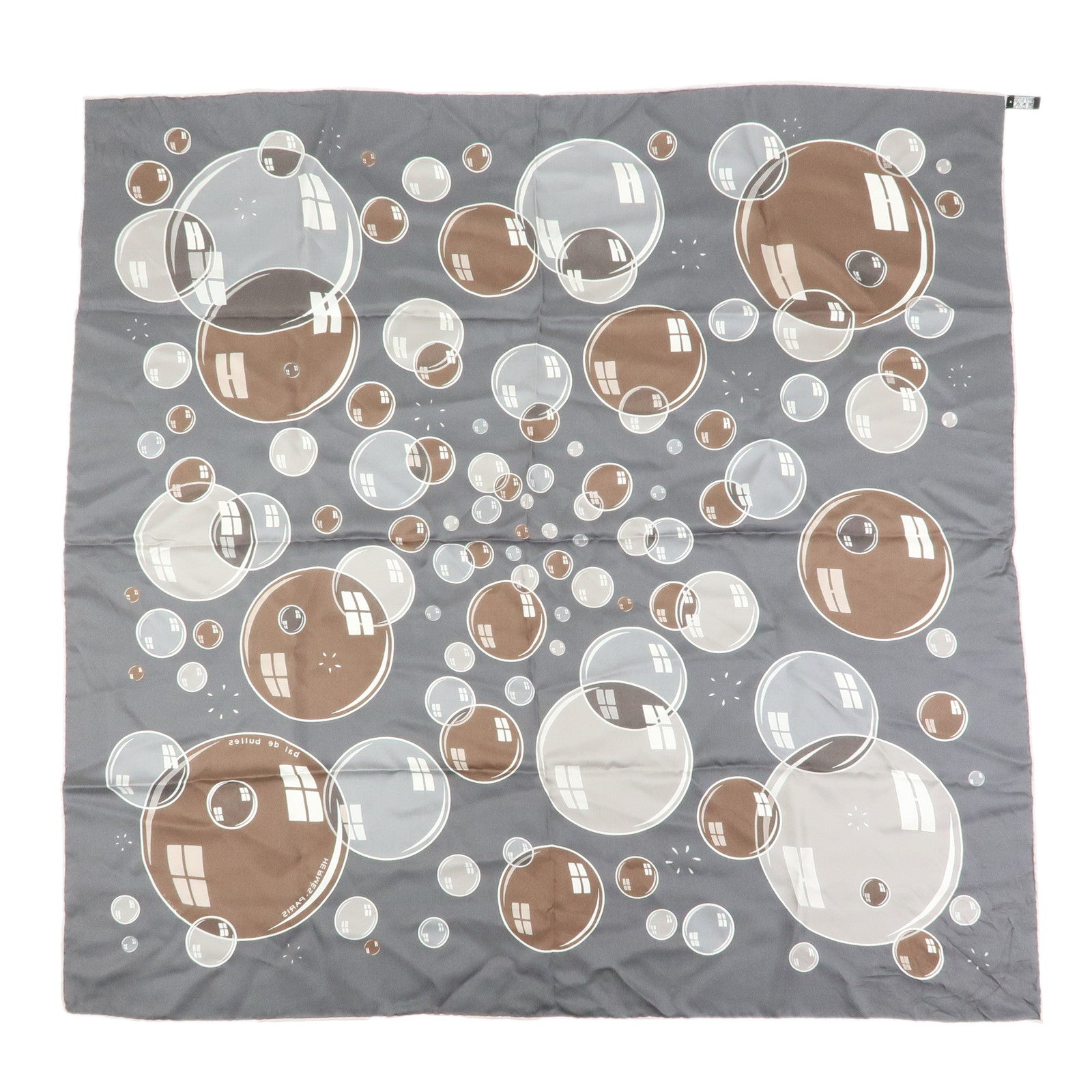 HERMES Carre 90 Silk 100% Scarf bal de bulles Soap Bubble Print