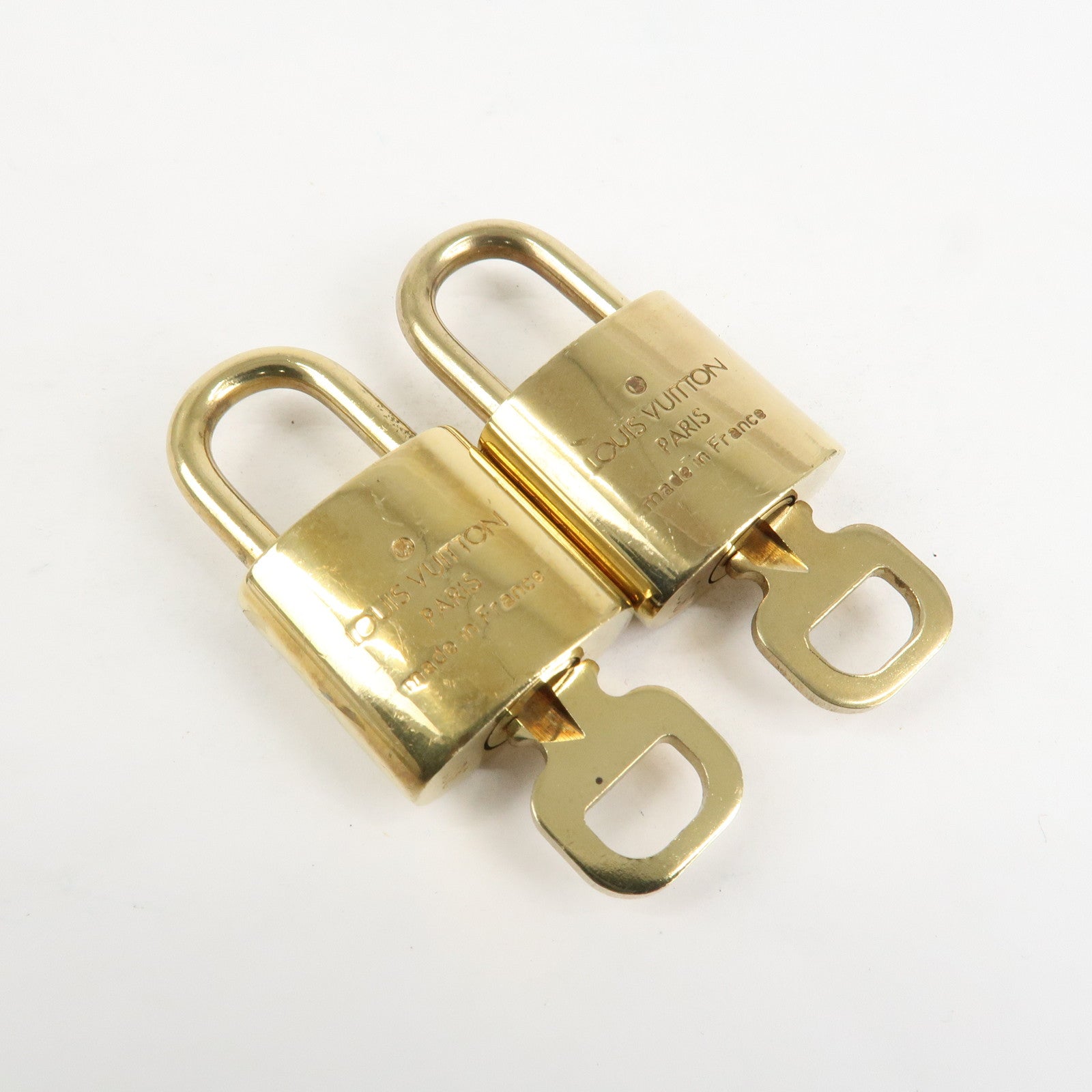 Louis Vuitton Set of 10 Lock & Key Cadena Key Lock Metal Gold Used