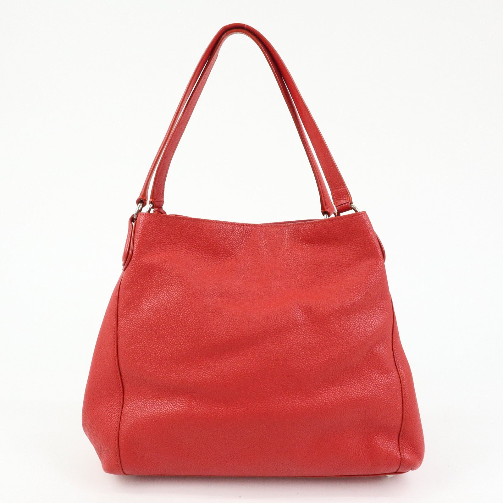 COACH Edie Set of 2 Leather Shoulder Bag Hand Bag Red