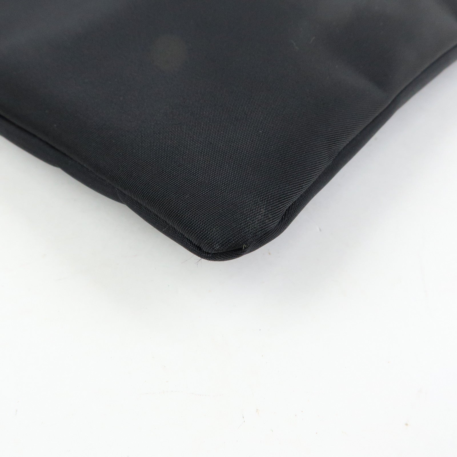 FENDI Logo Nylon Leather Shoulder Bag Hand Bag Black