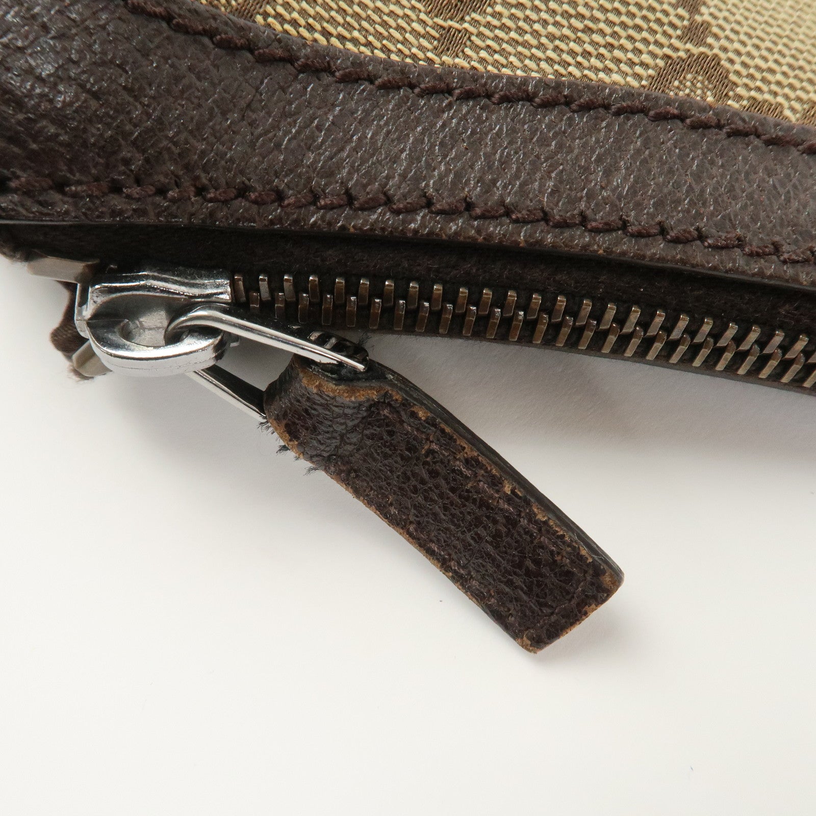 GUCCI Sherry GG Canvas Leather Shoulder Bag Beige Brown 181092