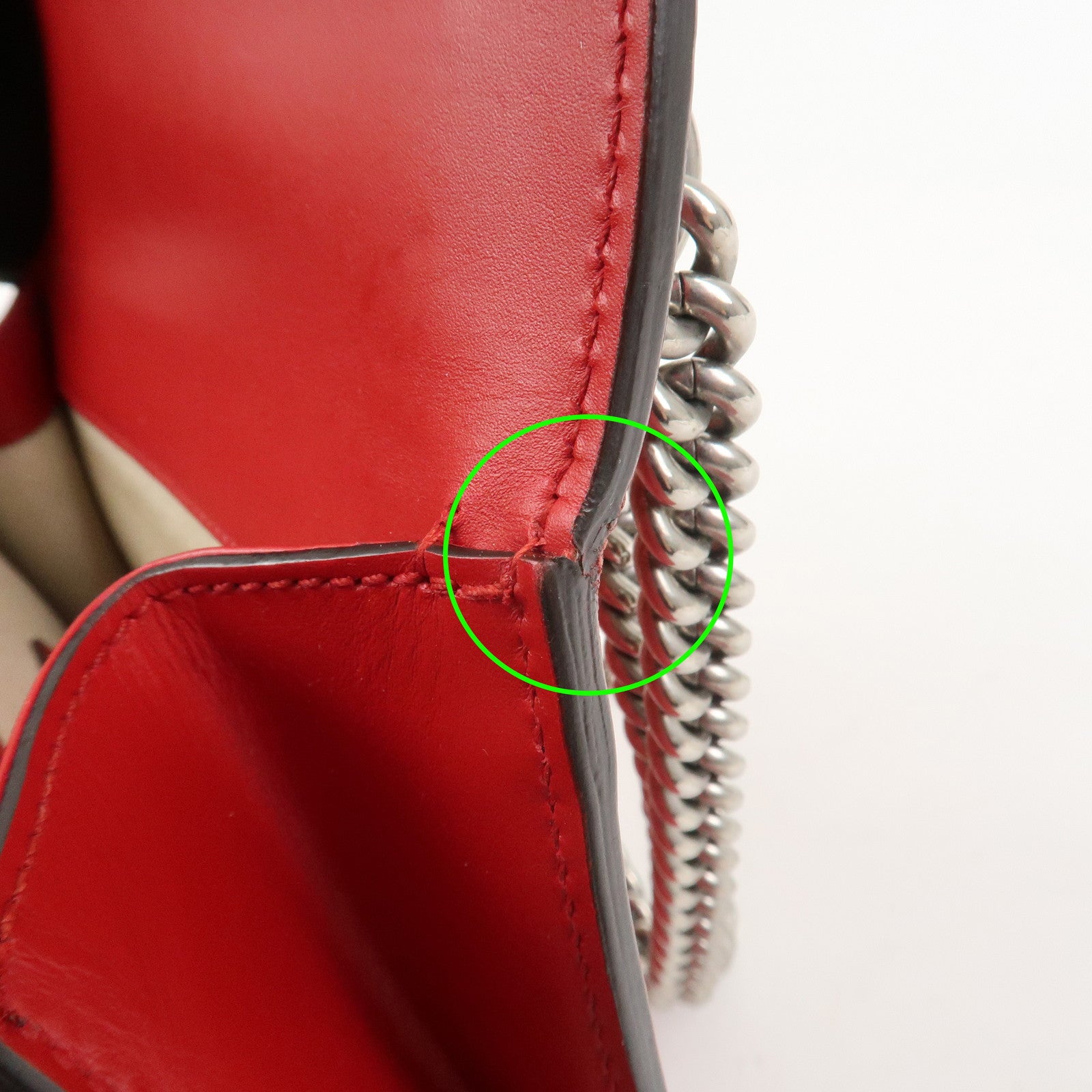 GUCCI Dionysus Leather Small Shoulder Bag Red 421970