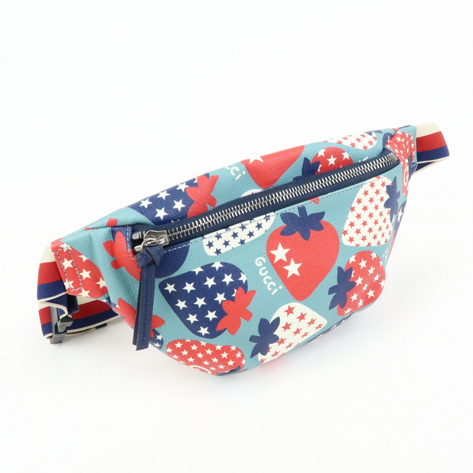 GUCCI  Children's Sherry PVC Waist Pouch Body Bag Strawberry 502095