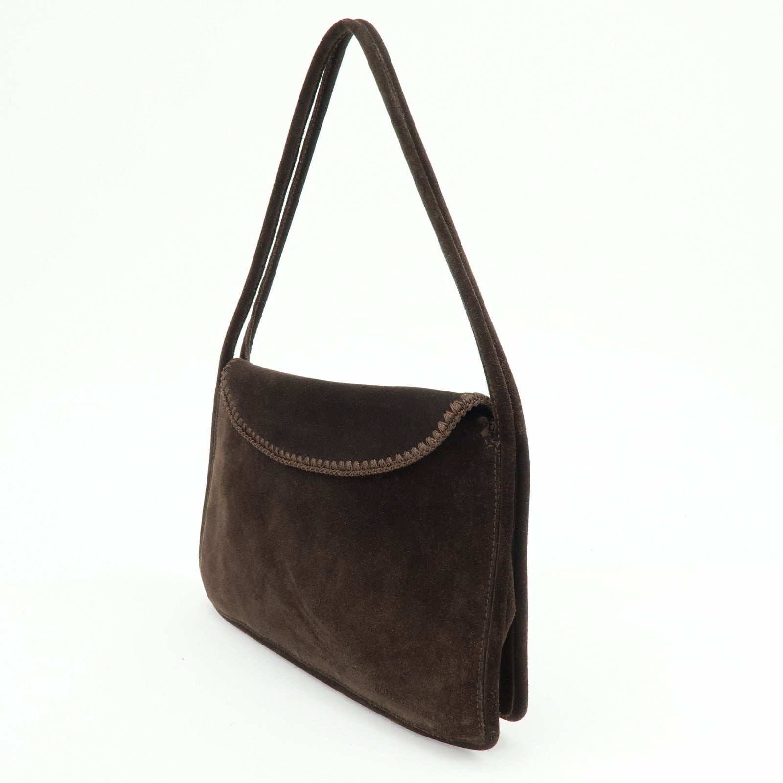 BOTTEGA VENETA Suede Shoulder Bag Tote Bag Dark Brown