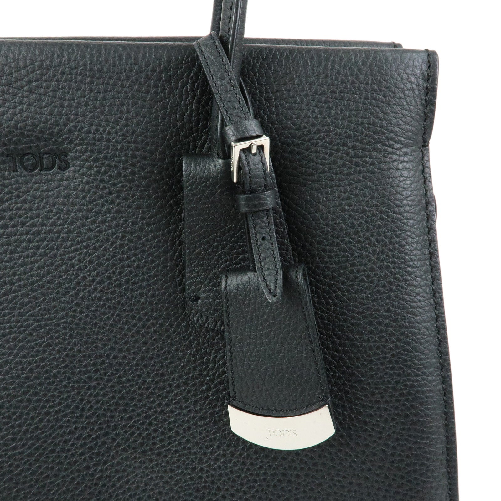 TOD’S Leather Tote Bag Hand Bag Black
