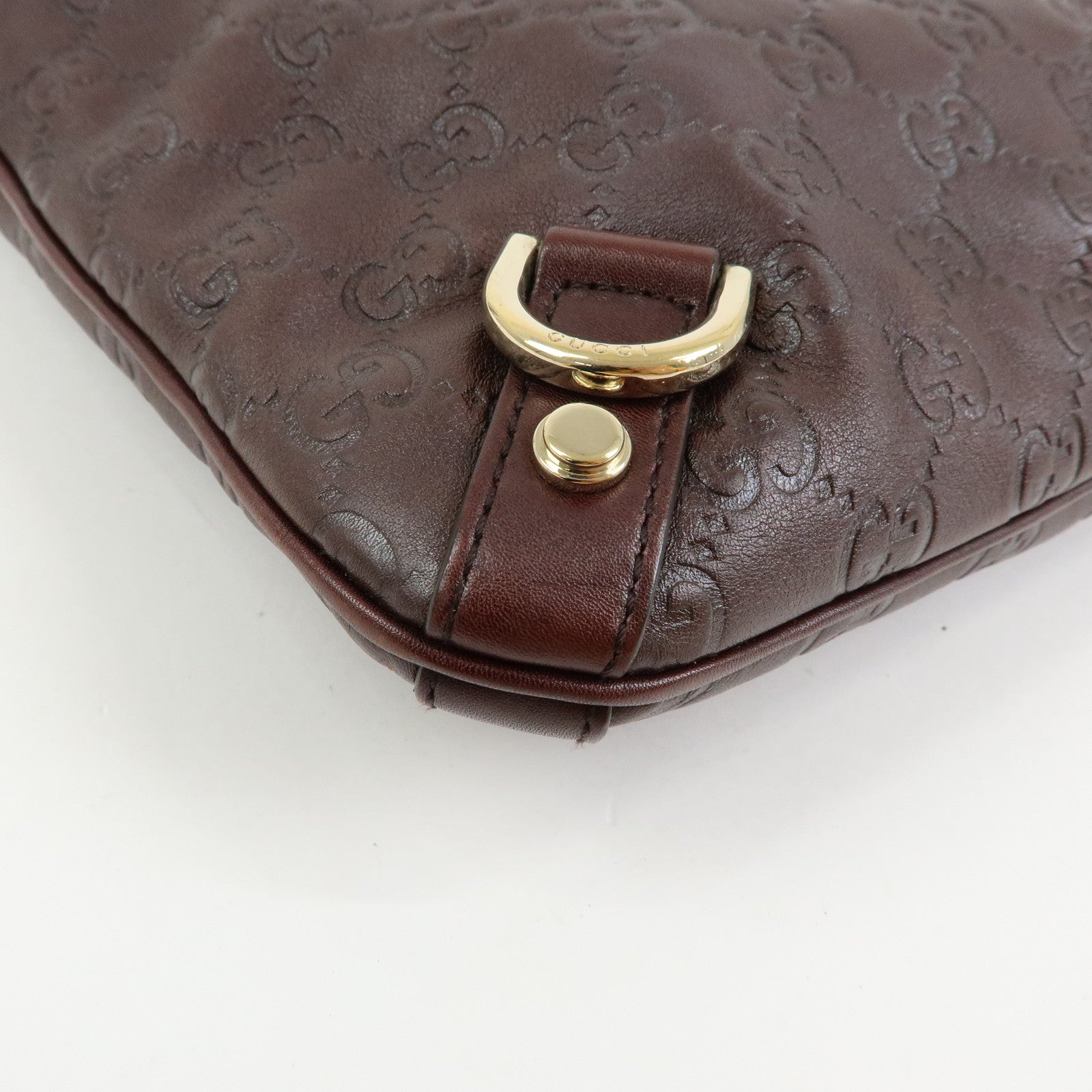 GUCCI Abbey Guccissima Leather Shoulder Bag Dark Brown 131326