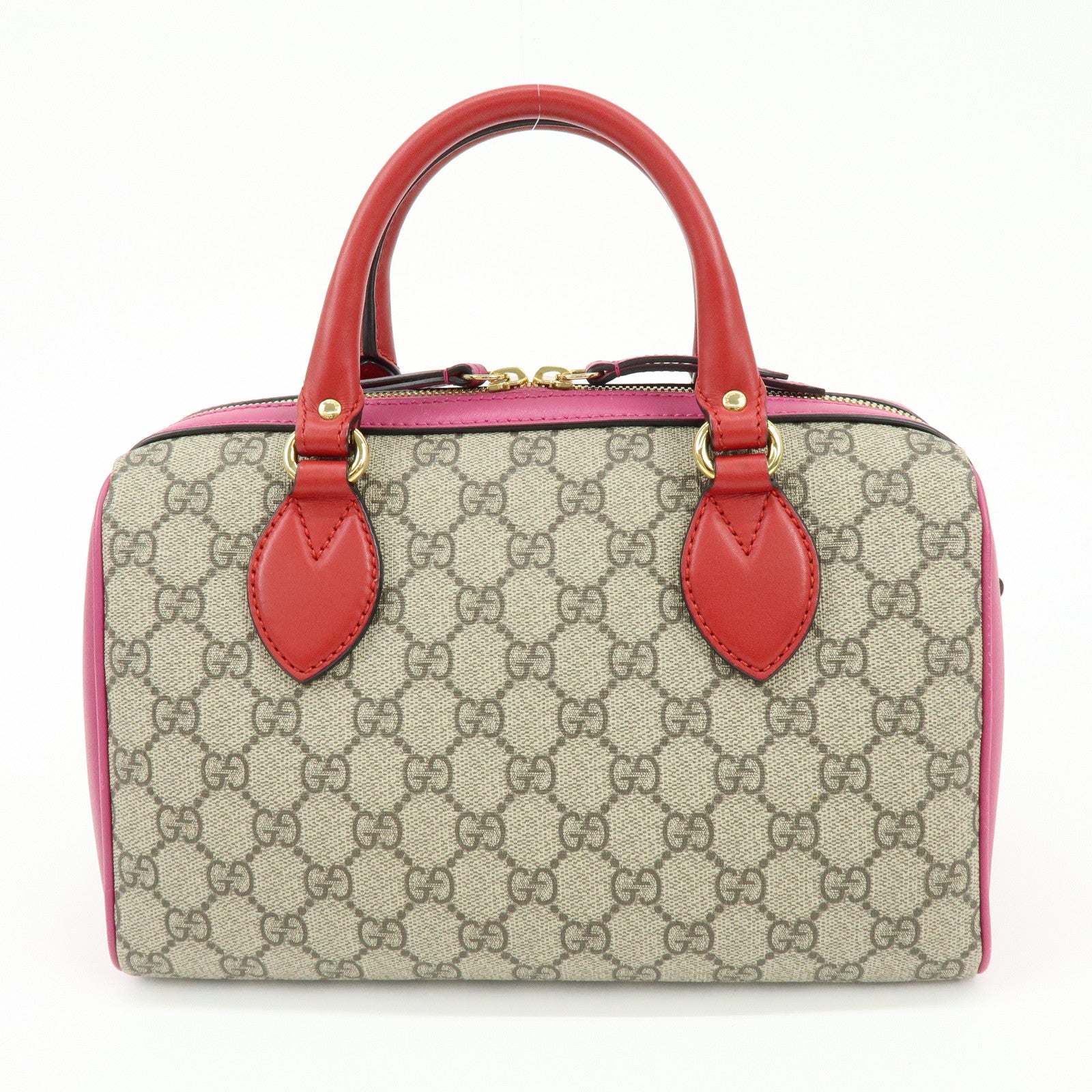 GUCCI GG Supreme Leather 2WAY Shoulder Bag Beige Red Pink 409529