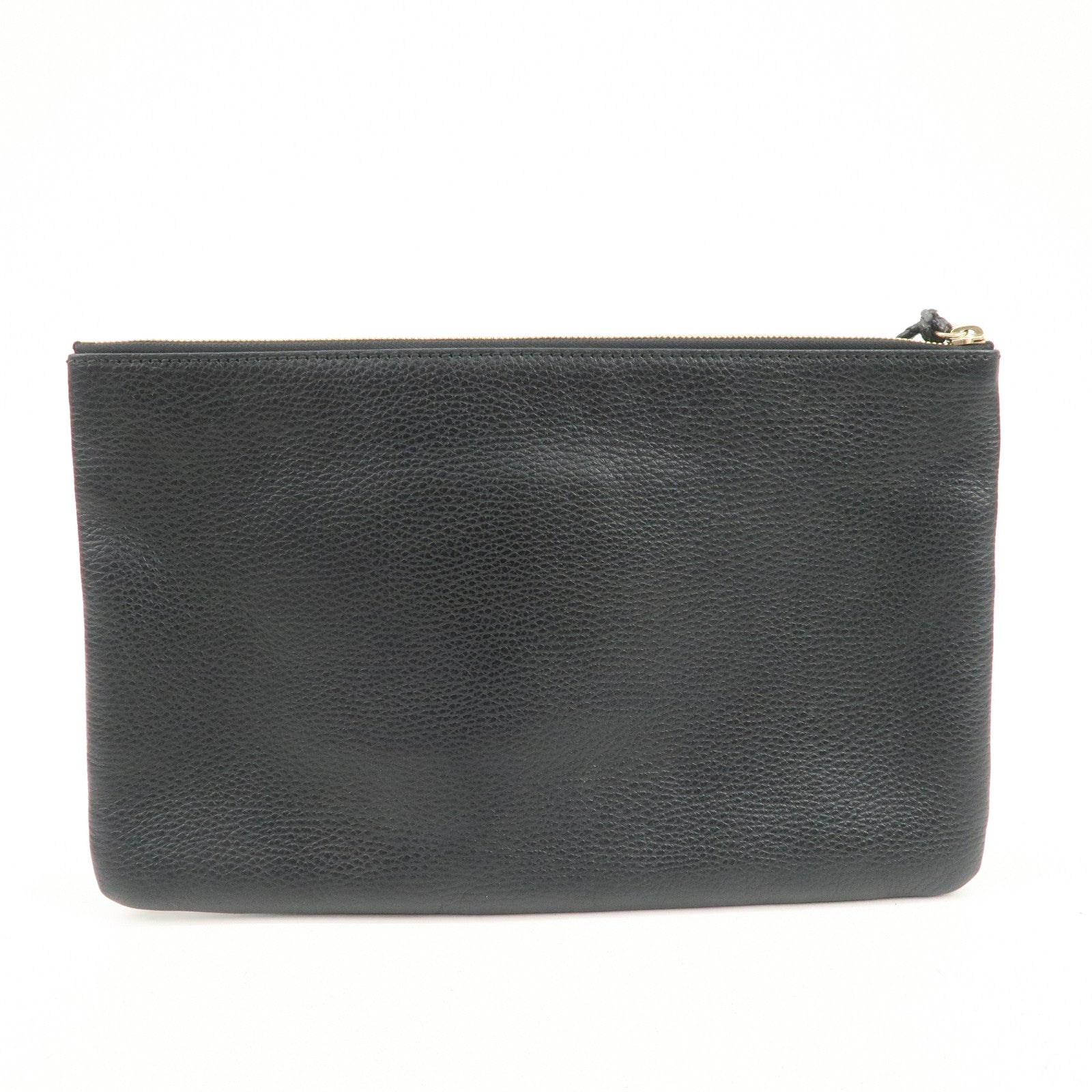 GUCCI Bamboo Leather Clutch Bag Second Bag Black 449653 Used