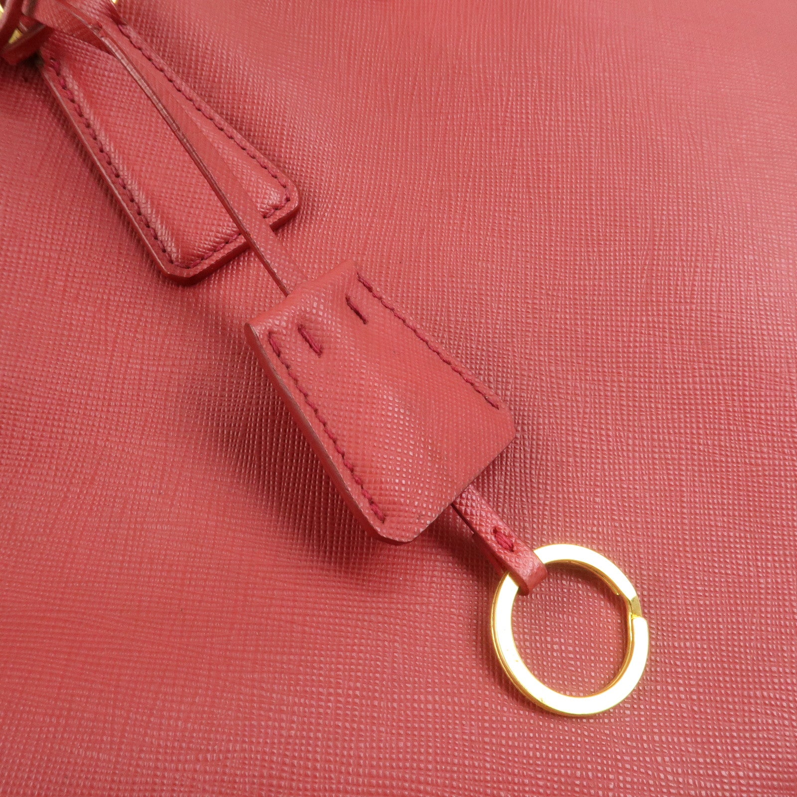 PRADA Triangle Logo Galleria Saffiano Leather 2Way Bag Red BN2274