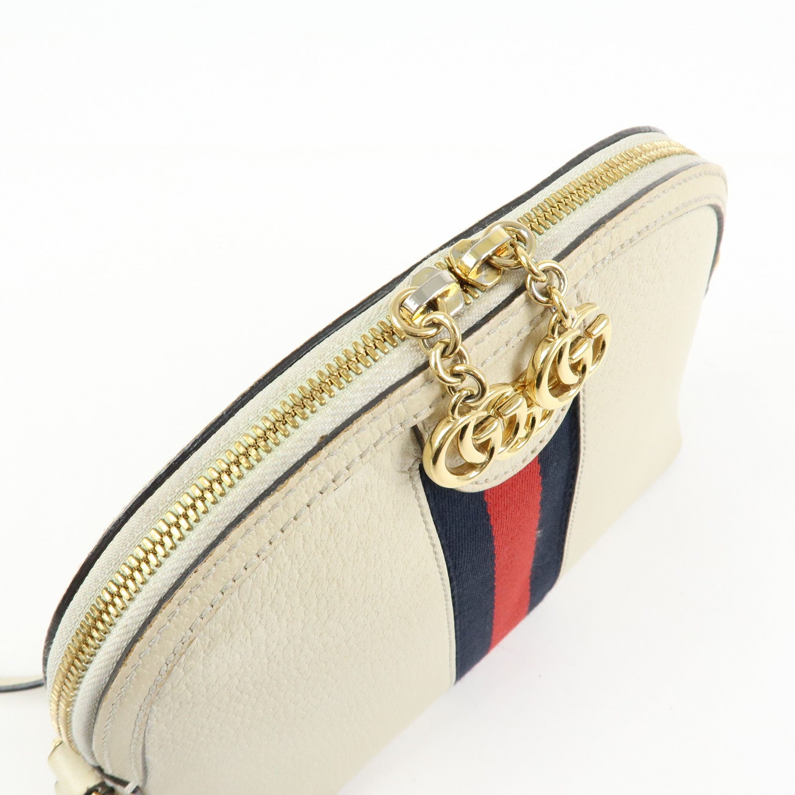 GUCCI Sherry Leather Shoulder Bag Crossbody Bag White 499621