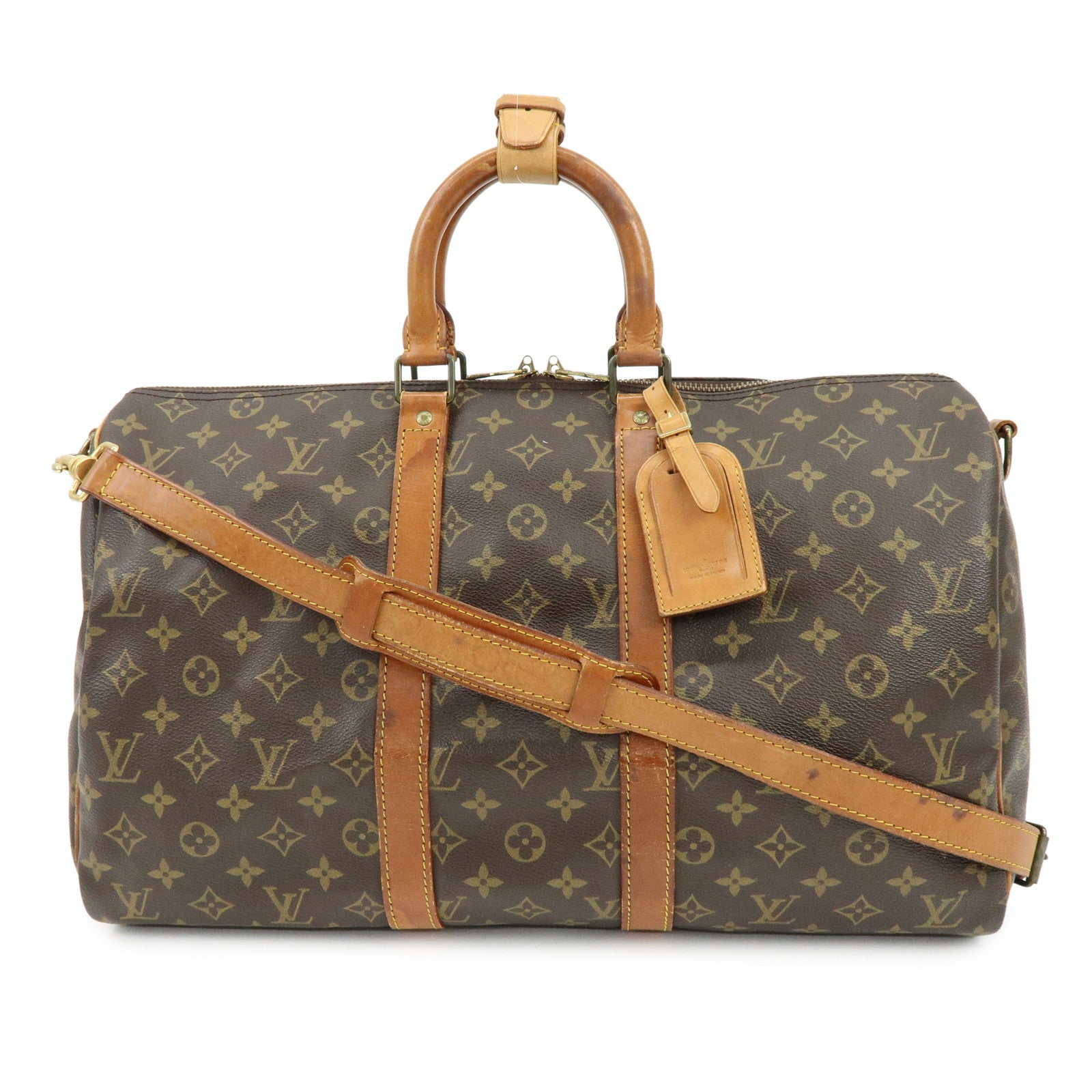 Louis Vuitton Monogram Keep All Bandouliere 45 Boston Bag M41418