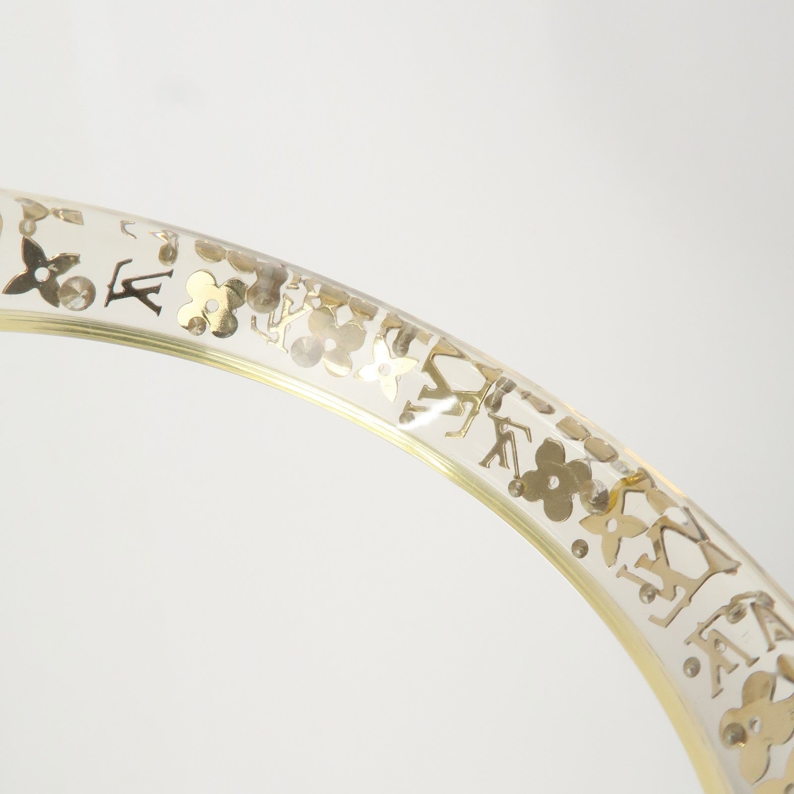 Louis Vuitton Bracelet Inclusion TPM Bangle Transparent Gold M65202