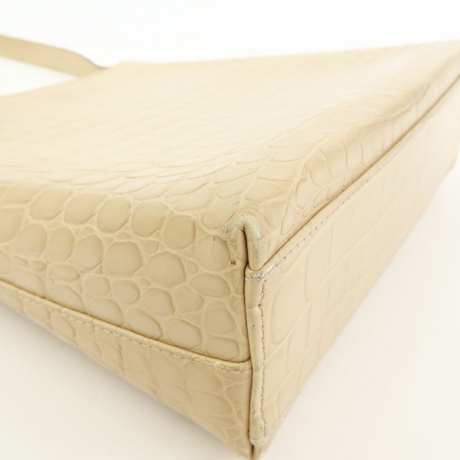 Ferragamo Gancini Embossed Leather Shoulder Bag Beige