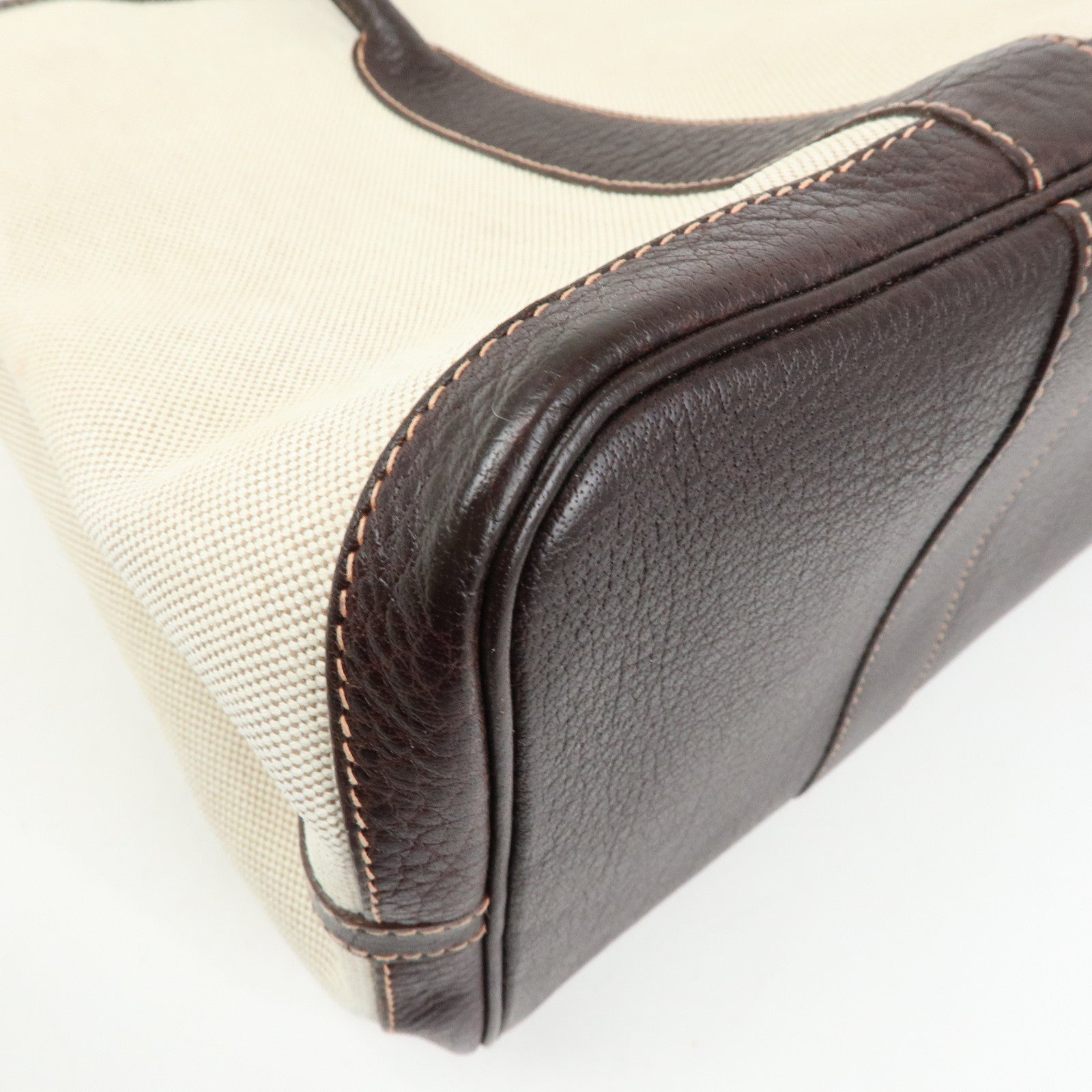 HERMES Toile Ash Canvas Negonda Garden Party PM Tote Bag □H Stamped