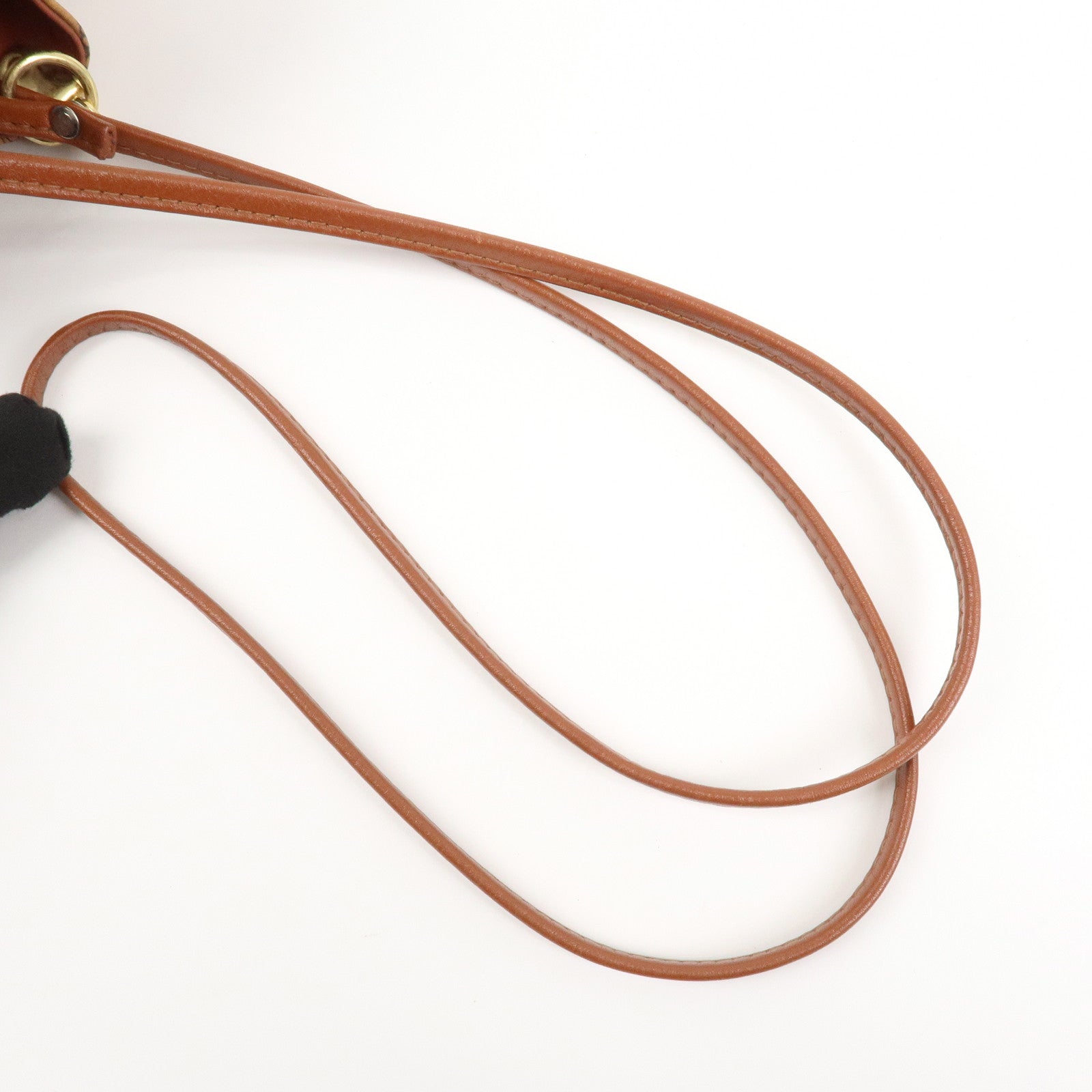 MCM Logo Leather Shoulder Bag Crossbody Bag Brown
