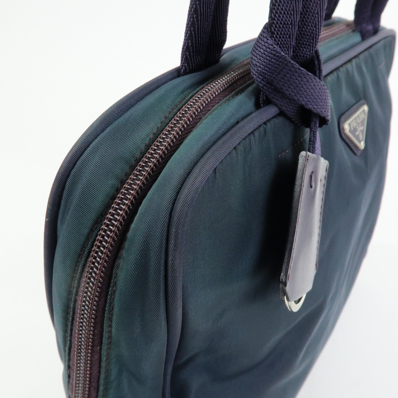 PRADA Triangle Logo Nylon Tote Bag Hand Bag Shoulder Bag Purple