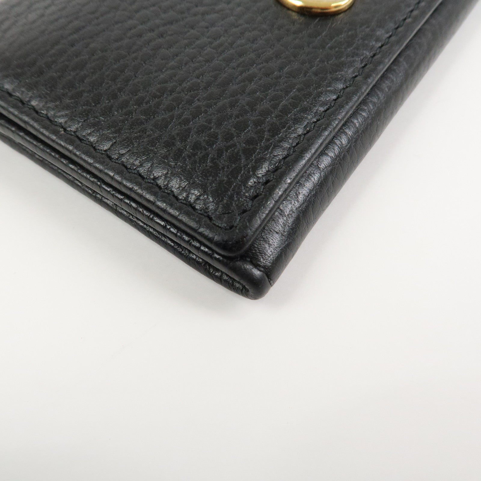 GUCCI GG Marmont Leather Card Case Card Holder Black 474748