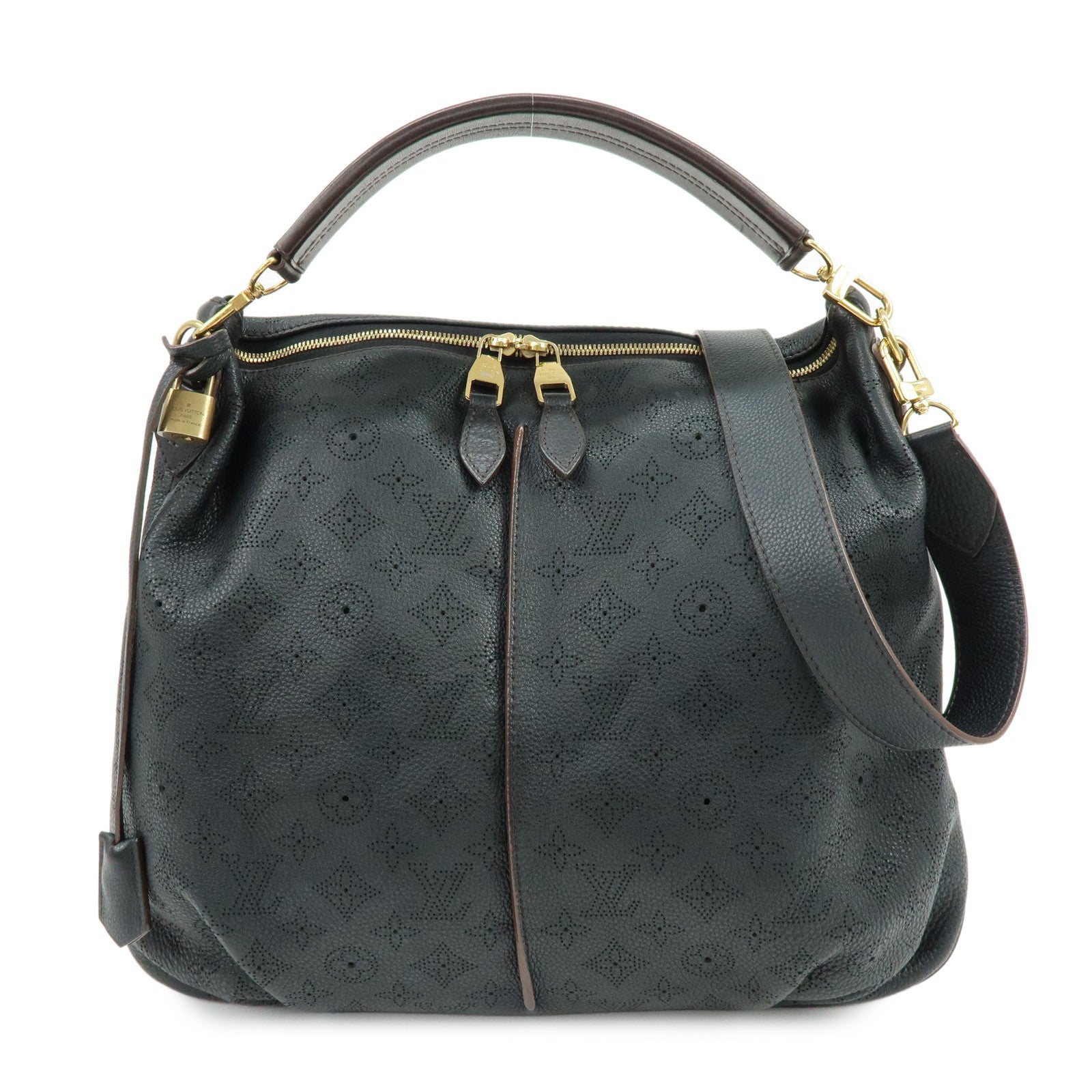 Louis Vuitton Monogram Mahina Selene MM 2Way Hand Bag Noir M93987