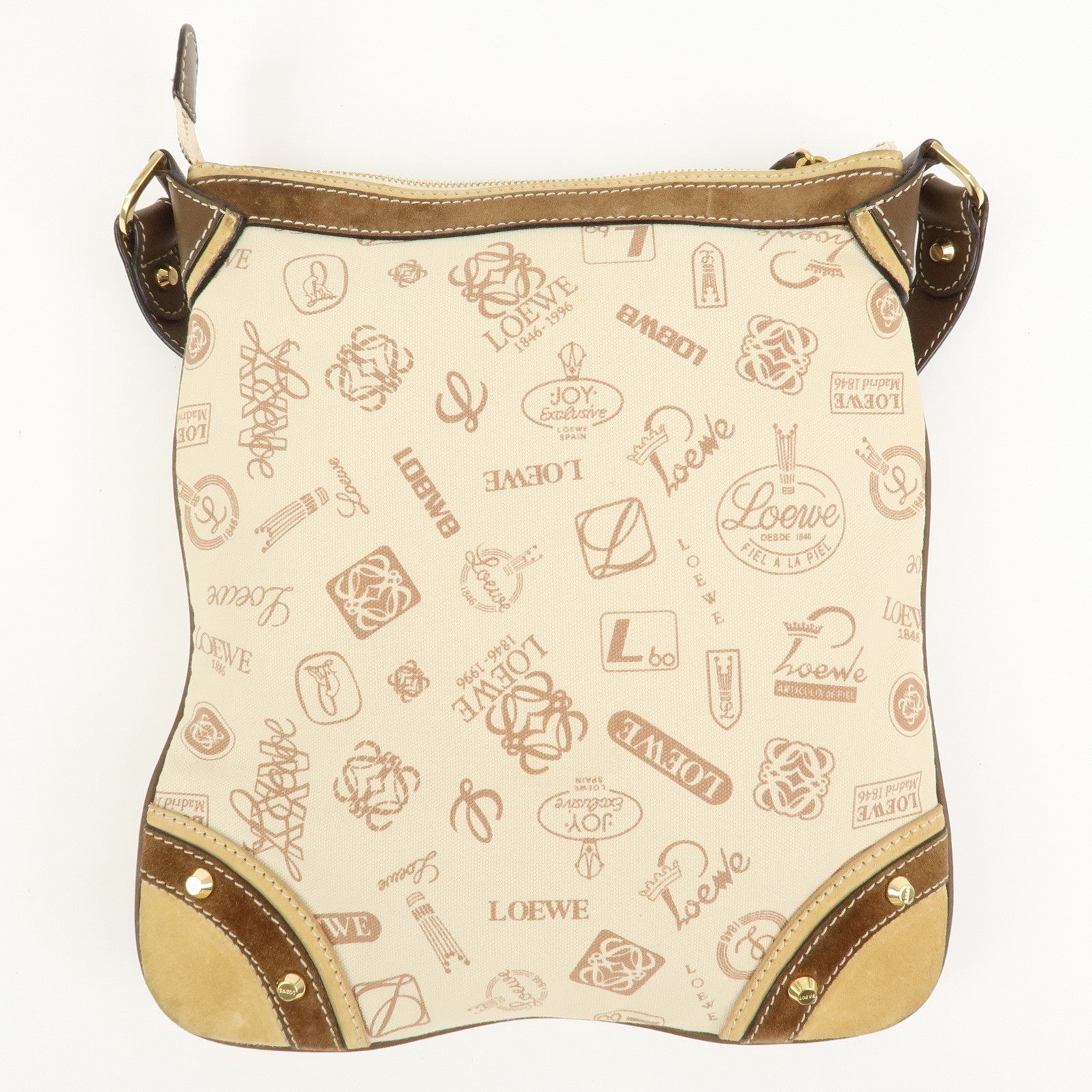 LOEWE Anagram Canvas Suede Leather Shoulder Bag 160th Anniversary