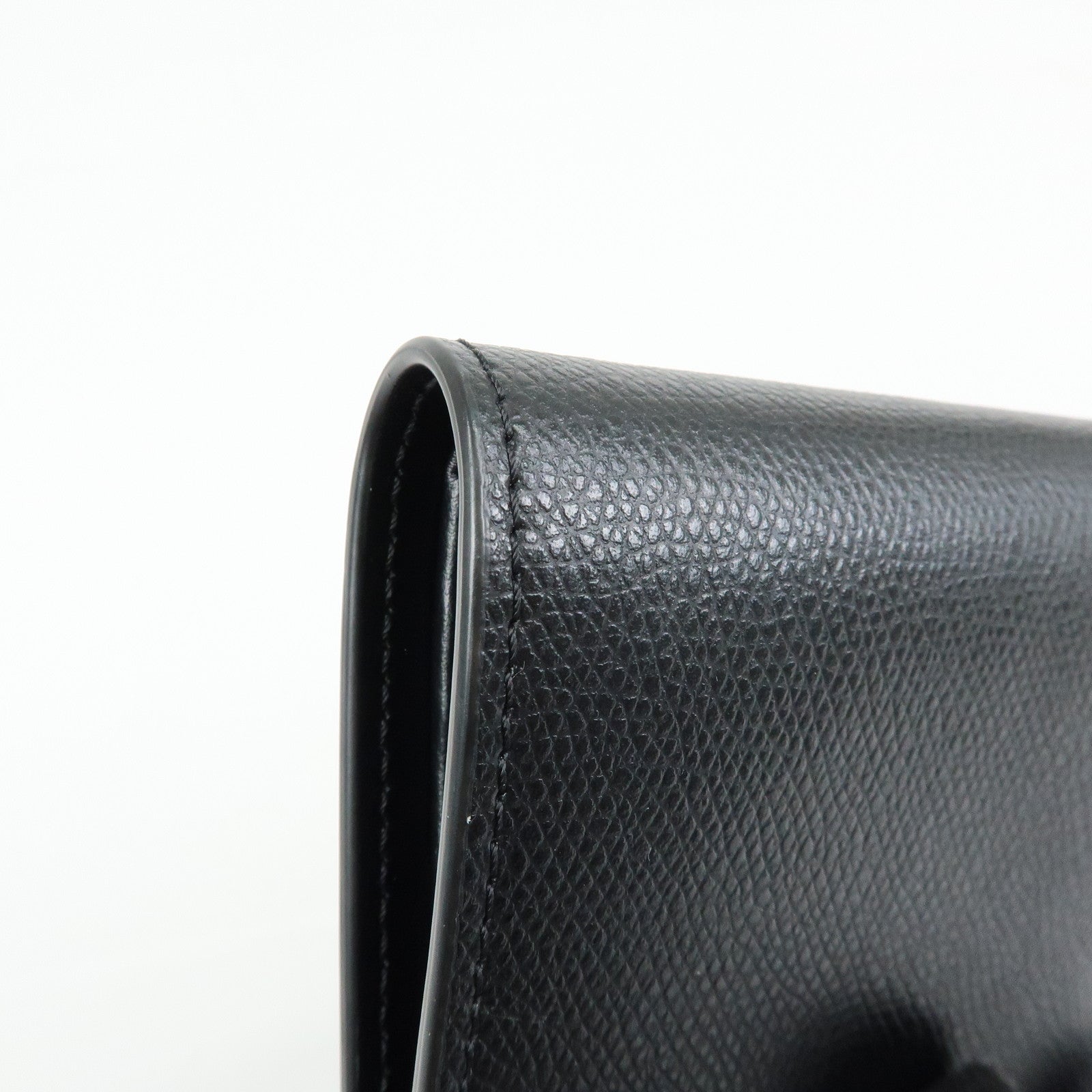 FENDI F IS FENDI Leather Bi-fold Compact Wallet Black 8M0387