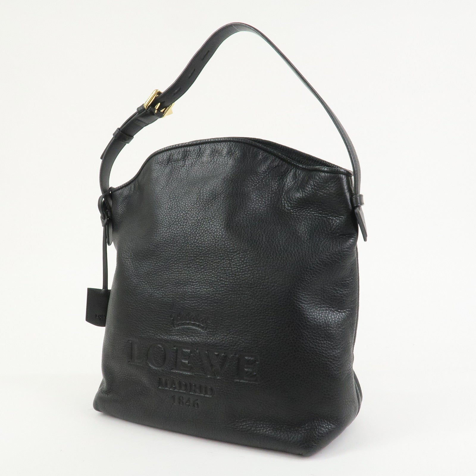 LOEWE Heritage Calf Leather Shoulder Bag Crossbody Bag Black