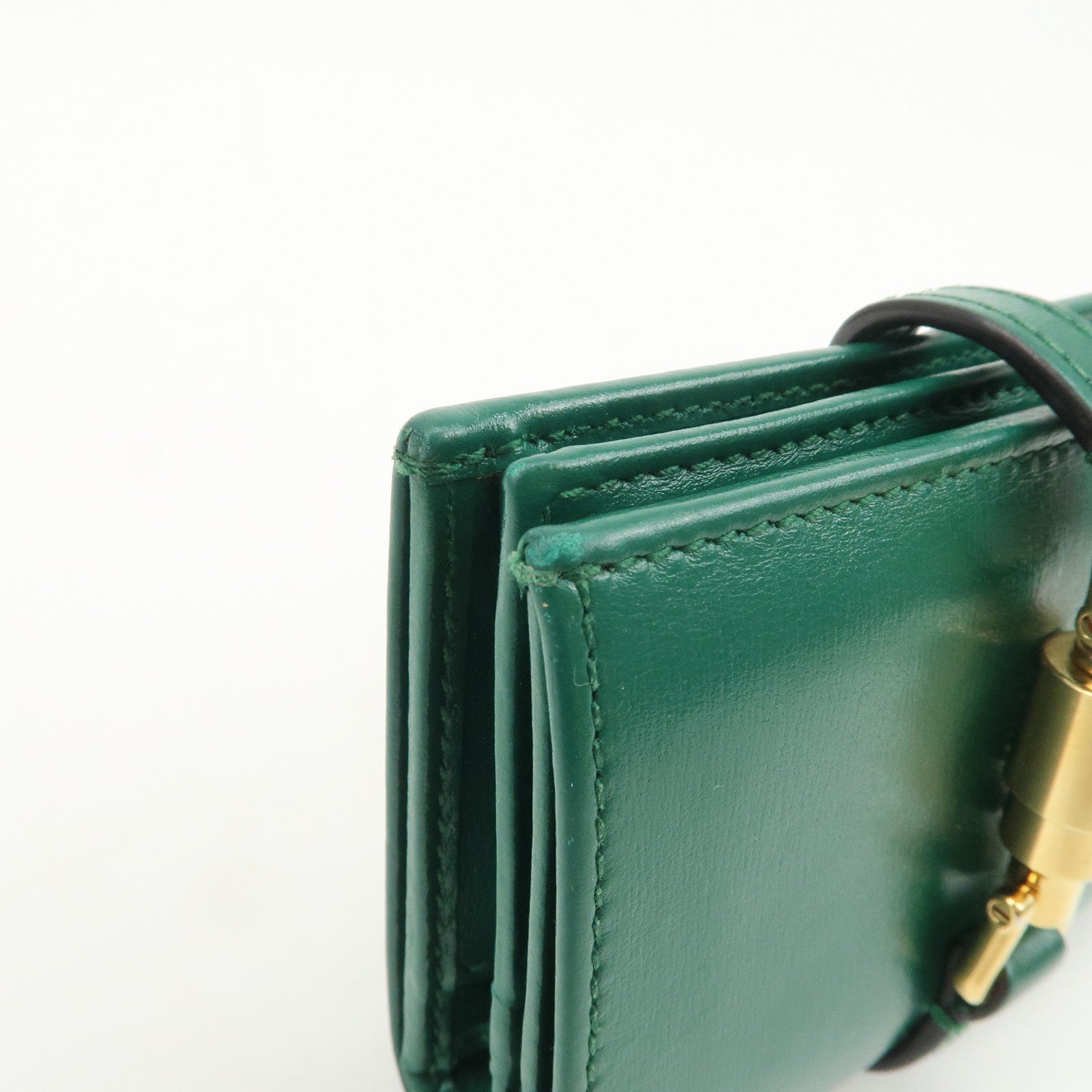 GUCCI Jackie 1961 Leather Bi-Fold Compact Wallet Green 645536