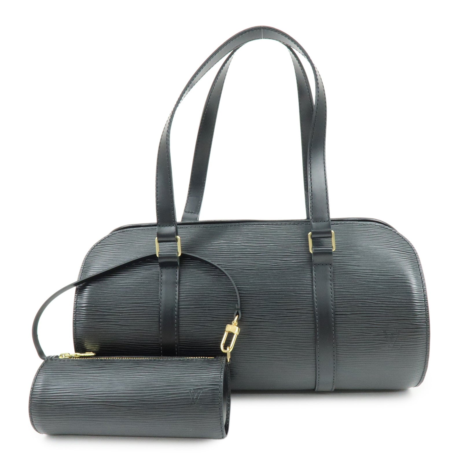 Louis Vuitton Epi Soufflot Shoulder Bag & Pouch Noir M52222