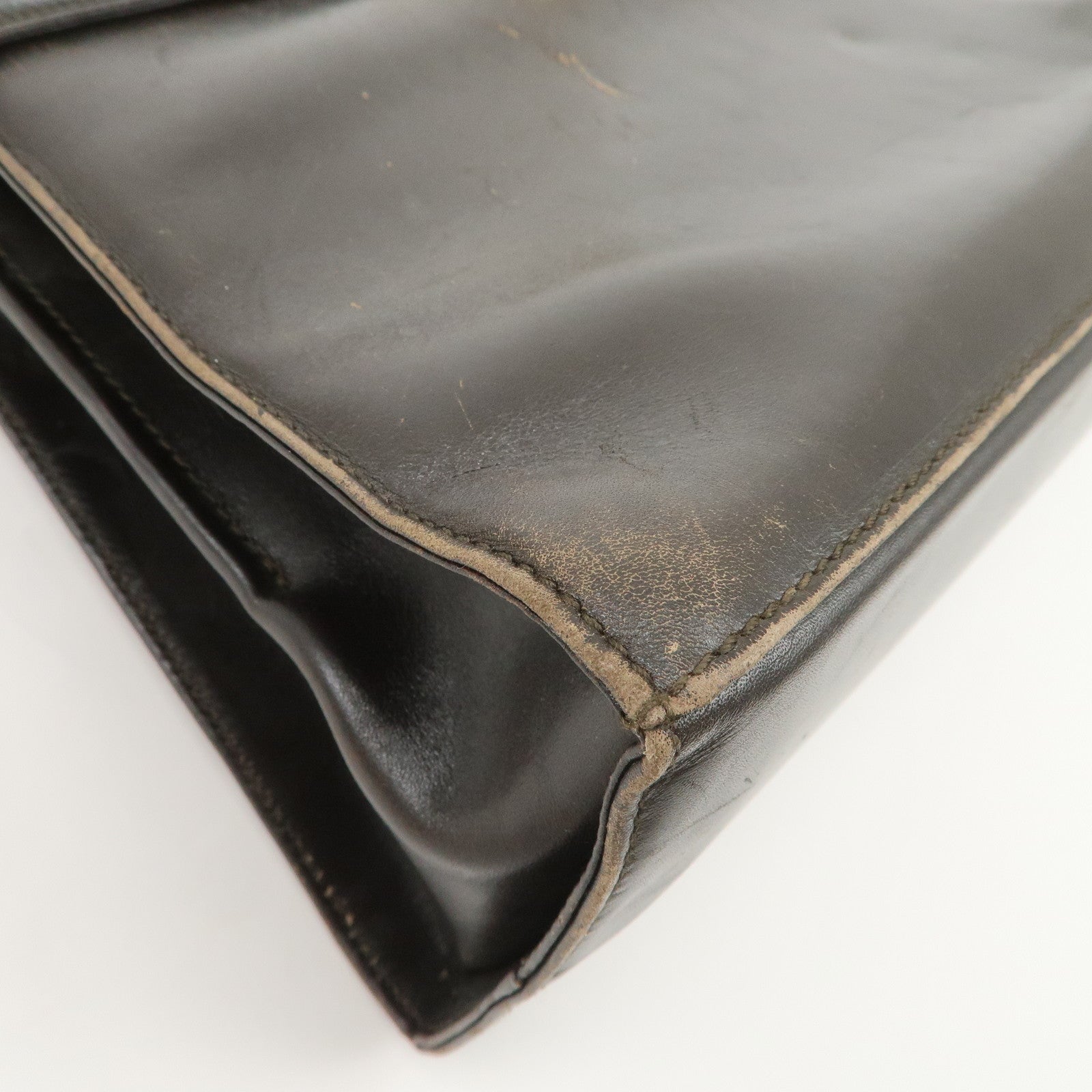 Ferragamo Gancini Leather 2Way Hand Bag Shoulder Bag Brown